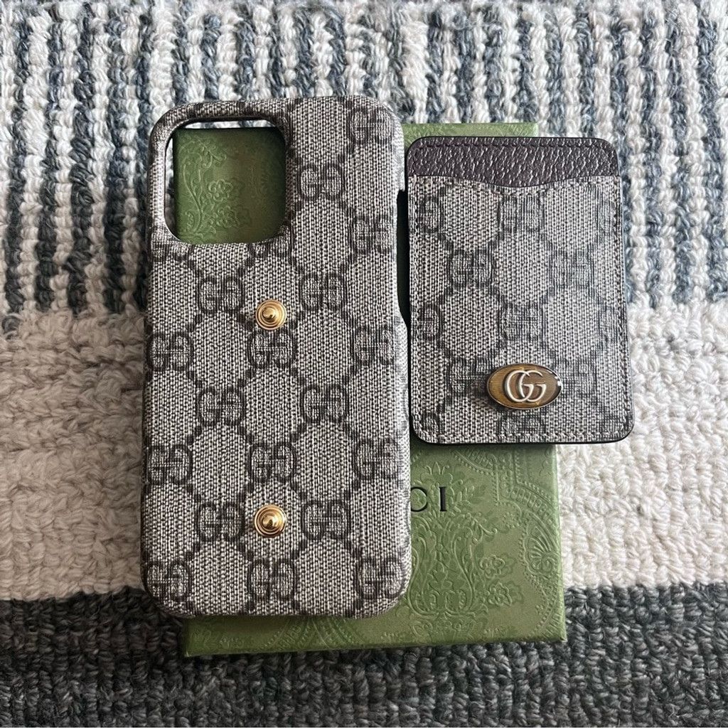 Gucci NEW Gucci Ophidia iPhone 13 Pro Case Detachable Card Holder Size ONE SIZE - 2 Thumbnail