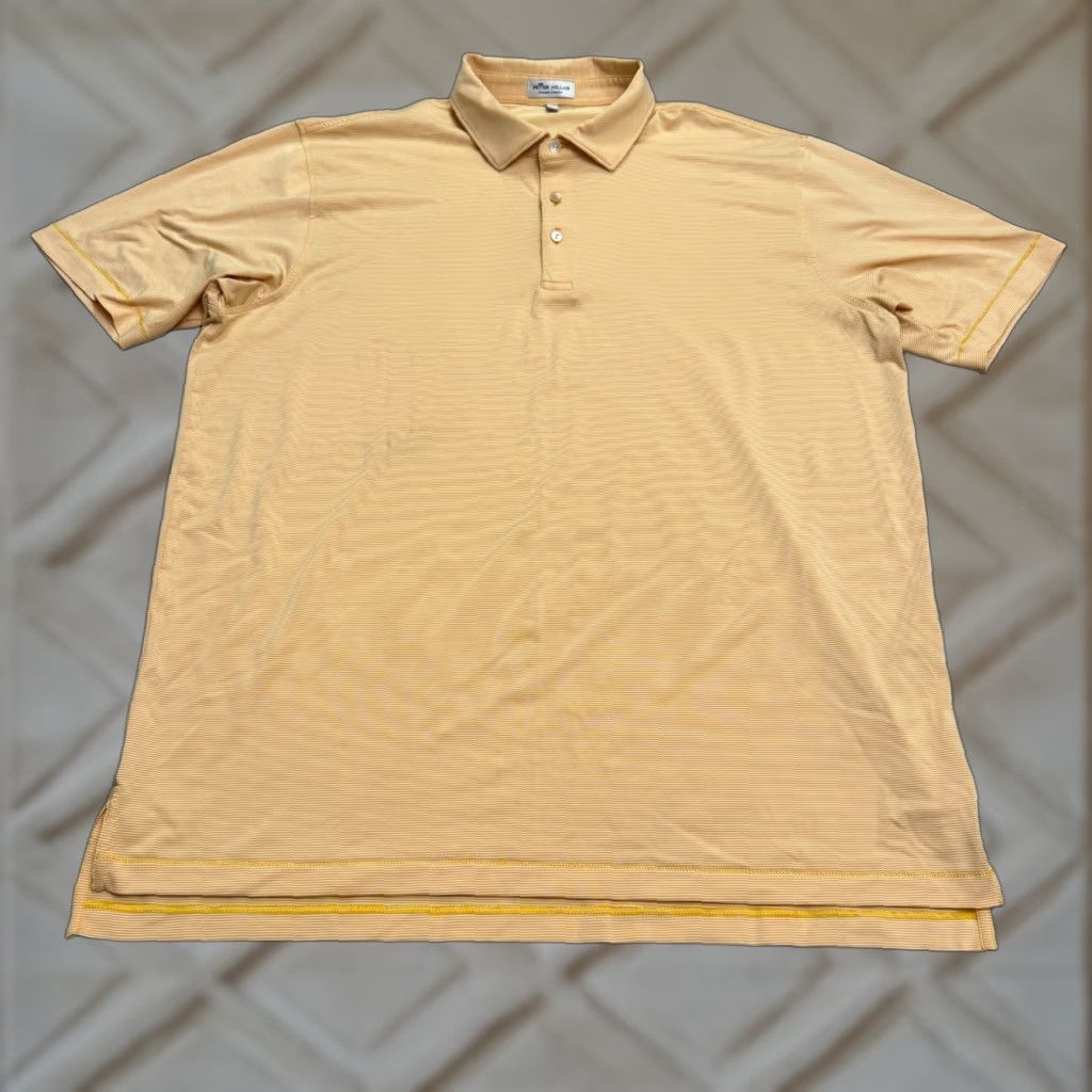 Peter Millar Peter Millar Summer Comfort Polo Shirt Mens XL Orange Striped Moisture Wicking Polo Shirt Size US XL / EU 56 / 4 - 1 Thumbnail