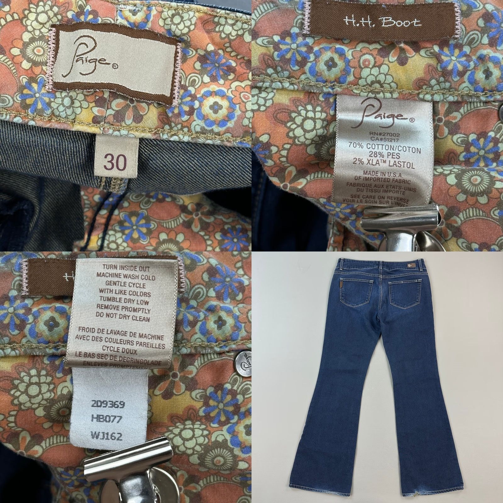 Paige Paige Jeans Women's 30 32x32 Dark Wash Premium Denim H.H Bootcut Stretch USA Y2K Jeans Size 30" / US 8 / IT 44 - 8 Thumbnail