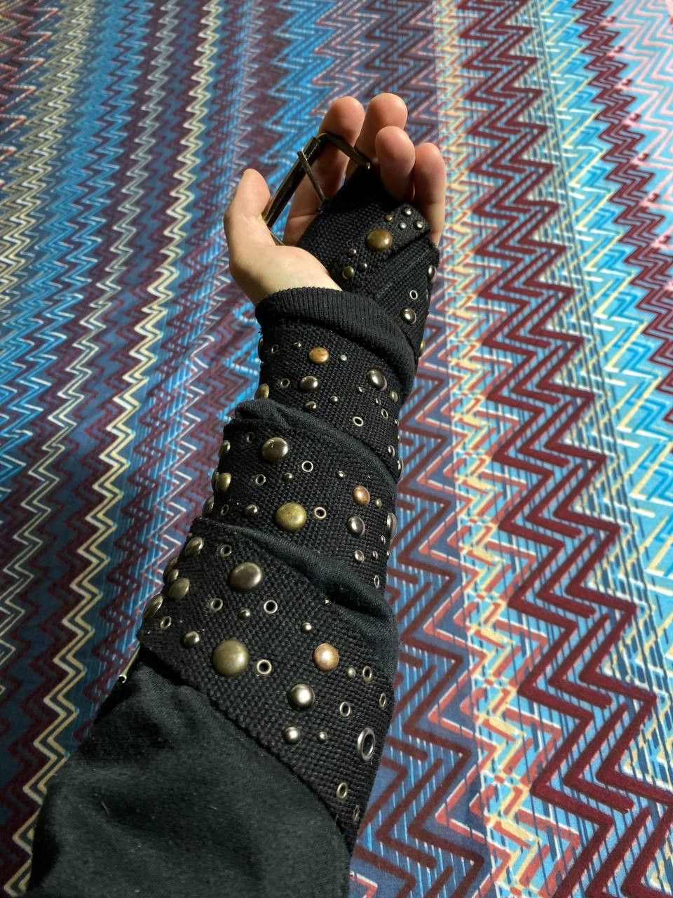 Japanese Brand × Vintage Vintage Y2K studded leather belt BB Simon style Size ONE SIZE - 8 Thumbnail
