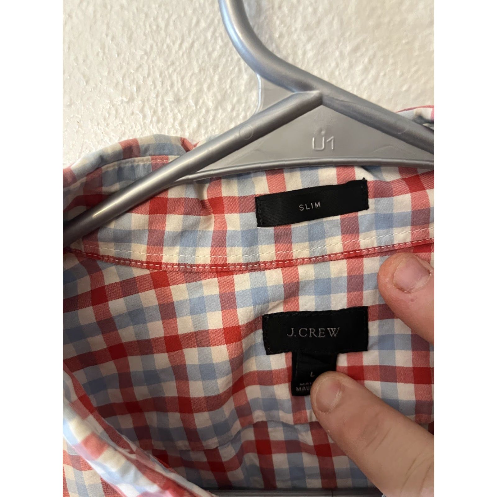 J.Crew J. CreW Men's Shirt Slim Fit Button-Down Multicolor Gingham Size Large Woven Size US L / EU 52-54 / 3 - 2 Thumbnail
