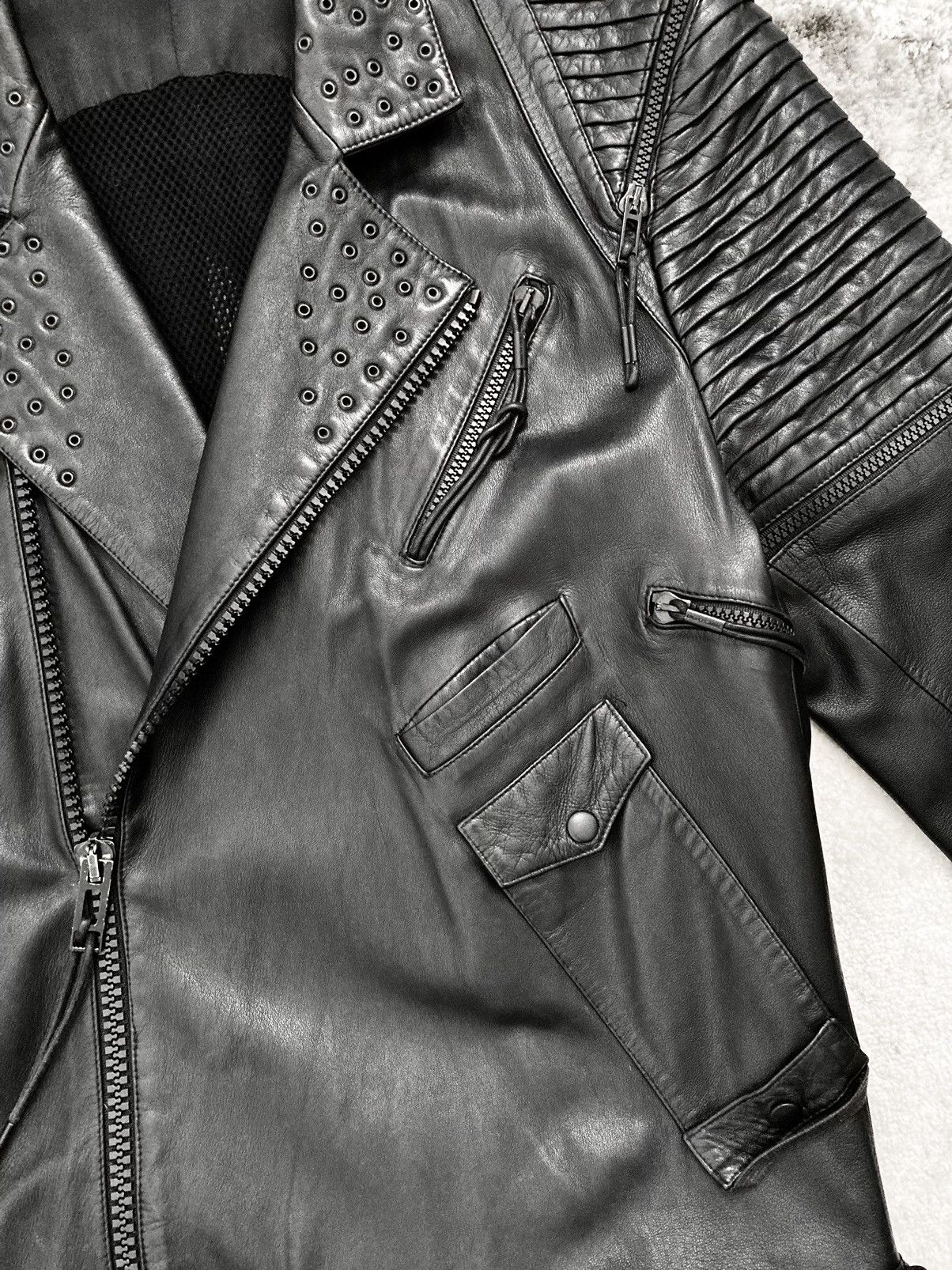Dior × Hedi Slimane S/S 2004 “Strip” Leather Biker Jacket Size US M / EU 48-50 / 2 - 8 Thumbnail