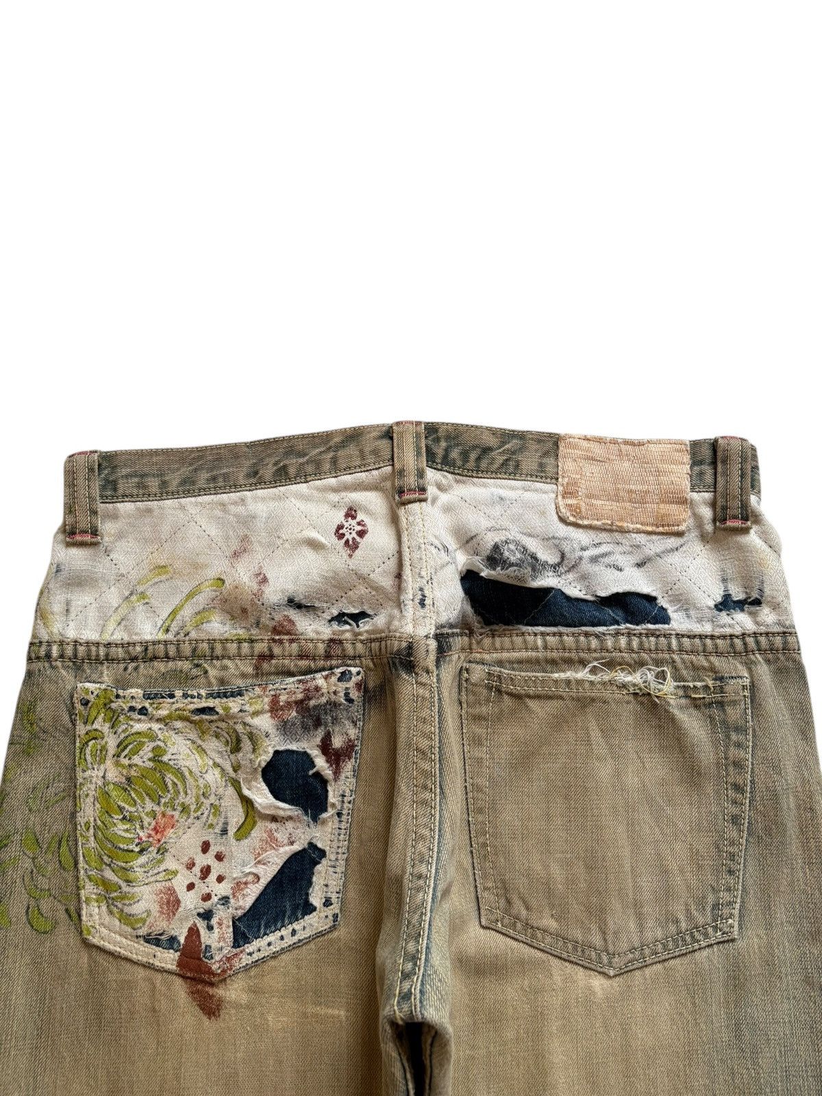 Mizra Jeans Kyoto Vintage Mizra Kyoto Mud Wash Embellished Loose Baggy Jeans Size US 32 / EU 48 - 8 Thumbnail