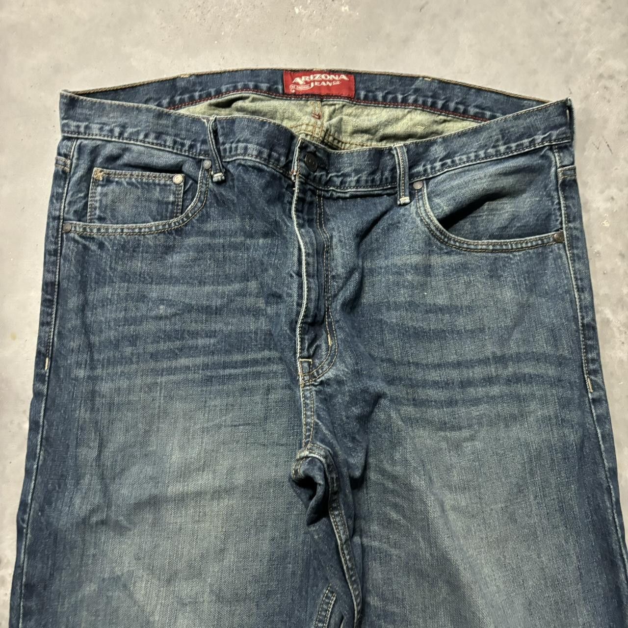 Japanese Brand × Vintage Crazy Vintage Y2K/2000s Baggy Grunge Faded Dark Wash Skater Denim Jeans! Size US 38 / EU 54 - 5 Thumbnail