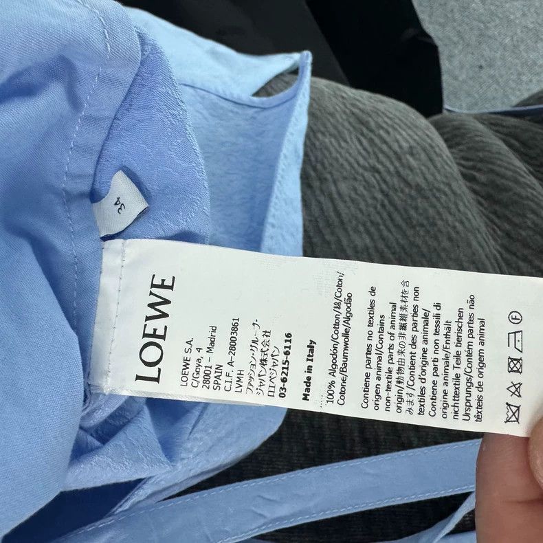 Loewe LOEWE Logo embroidered lace-up long sleeve shirt Size 4XL / US 24-26 - 4 Thumbnail
