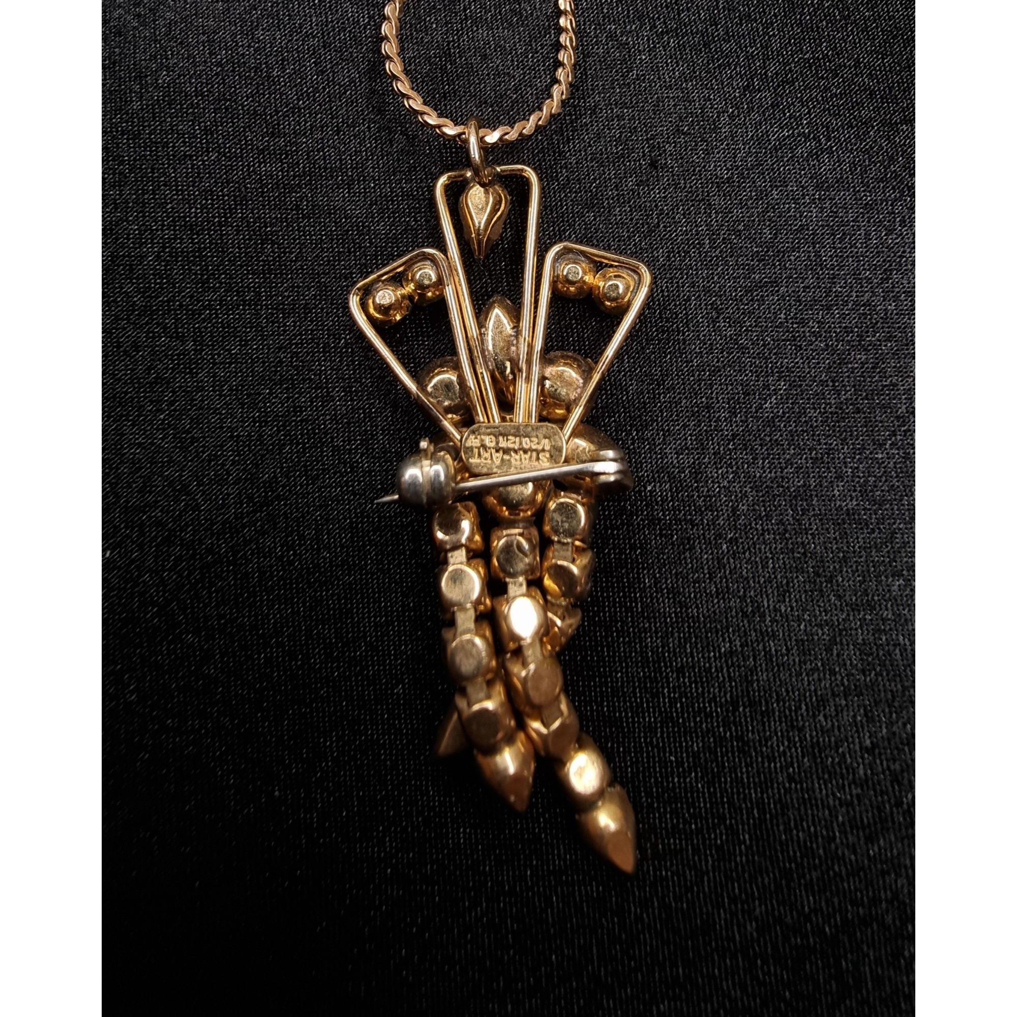 Vintage Vintage Star-Art 1/20 12 GF 1960s Necklace & Brooch Combo Wi Size ONE SIZE - 5 Thumbnail