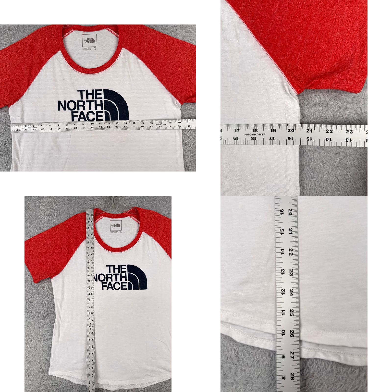 The North Face The North Face Shirt Women XL Red Raglan Short Sleeve Cotton Jersey Crew Neck Pullover T-Shirt Basic Outdoor All Seasons Spring Summer Fall Womens Size XL / US 12-14 / IT 48-50 - 8 Thumbnail