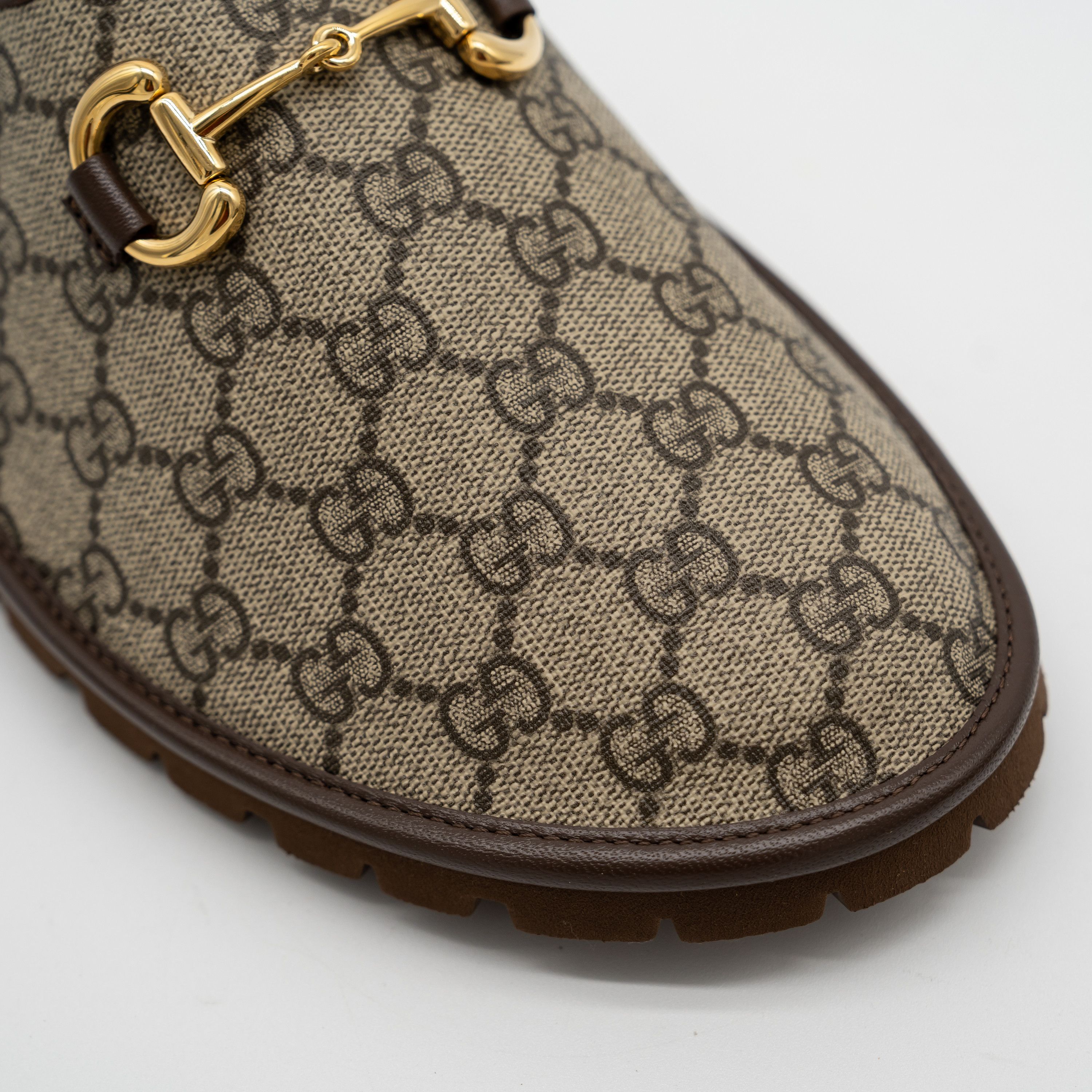 Gucci Gucci Horsebit GG Mule Slippers Canvas Beige Brown Size US 13 / EU 46 - 7 Thumbnail