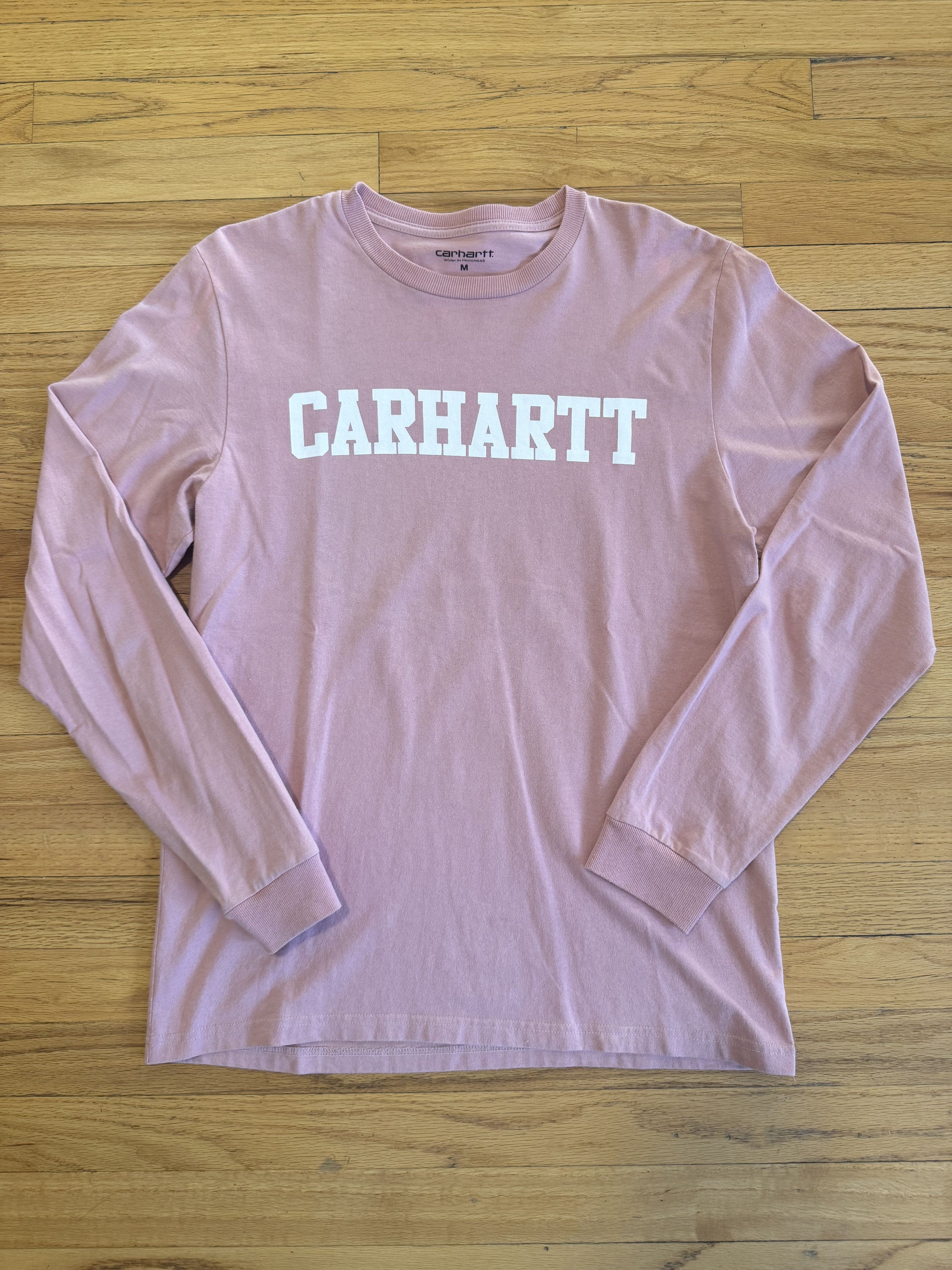 Carhartt Wip Pastel Pink Carhartt WIP Long sleeve College T-Shirt- Medium Size US M / EU 48-50 / 2 - 1 Thumbnail
