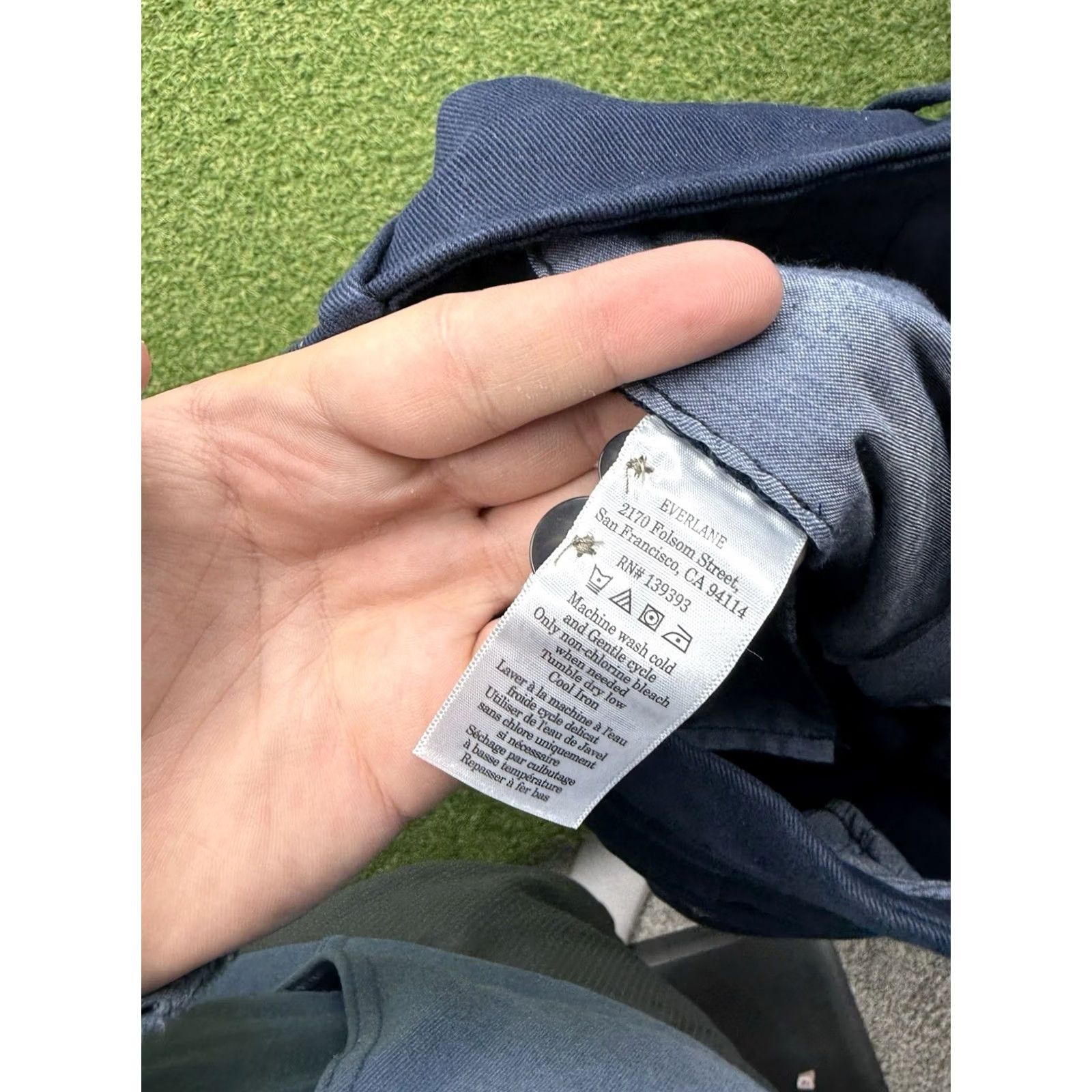 Everlane Everlane Pants 0 The Dream Kick Flare Stretch Cropped Blue Slim Knit Cotton Blend Modal Spandex Elastane Regular Rise High Womens 24x29 Size 25" / US 0 / IT 36 - 4 Thumbnail