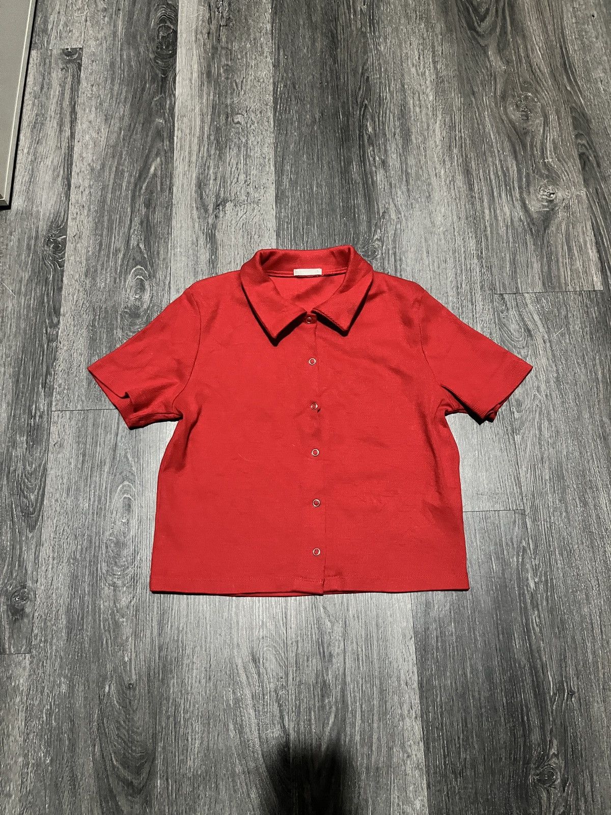 GU GU Red Ribbed Crop Top Size S / US 4 / IT 40 - 1 Thumbnail