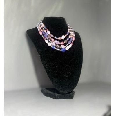 Other A45 multi strand Vintage Glass Bead Necklace Boho style Art Size ONE SIZE - 1 Thumbnail