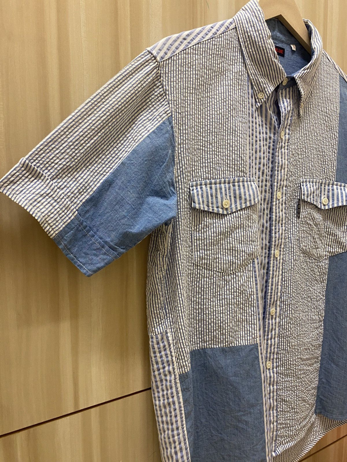 Blue Blue Japan Blue/Blue Patchwork Shirt Size US M / EU 48-50 / 2 - 2 Thumbnail