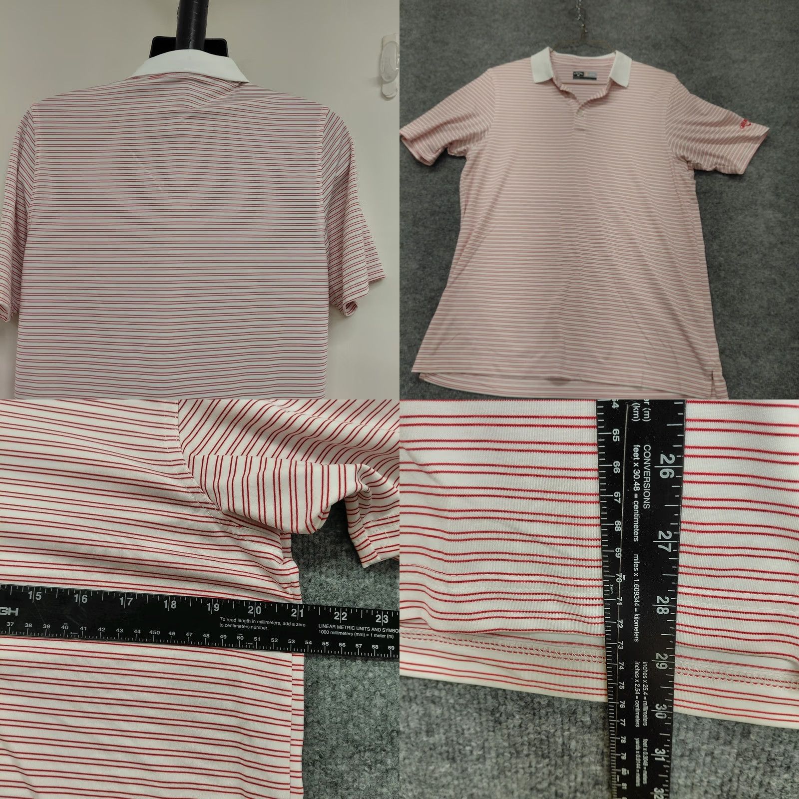 Callaway Callaway Opti Dri Polo Shirt Men's Size S Red Striped Short Sleeve EUC Size US S / EU 44-46 / 1 - 8 Thumbnail