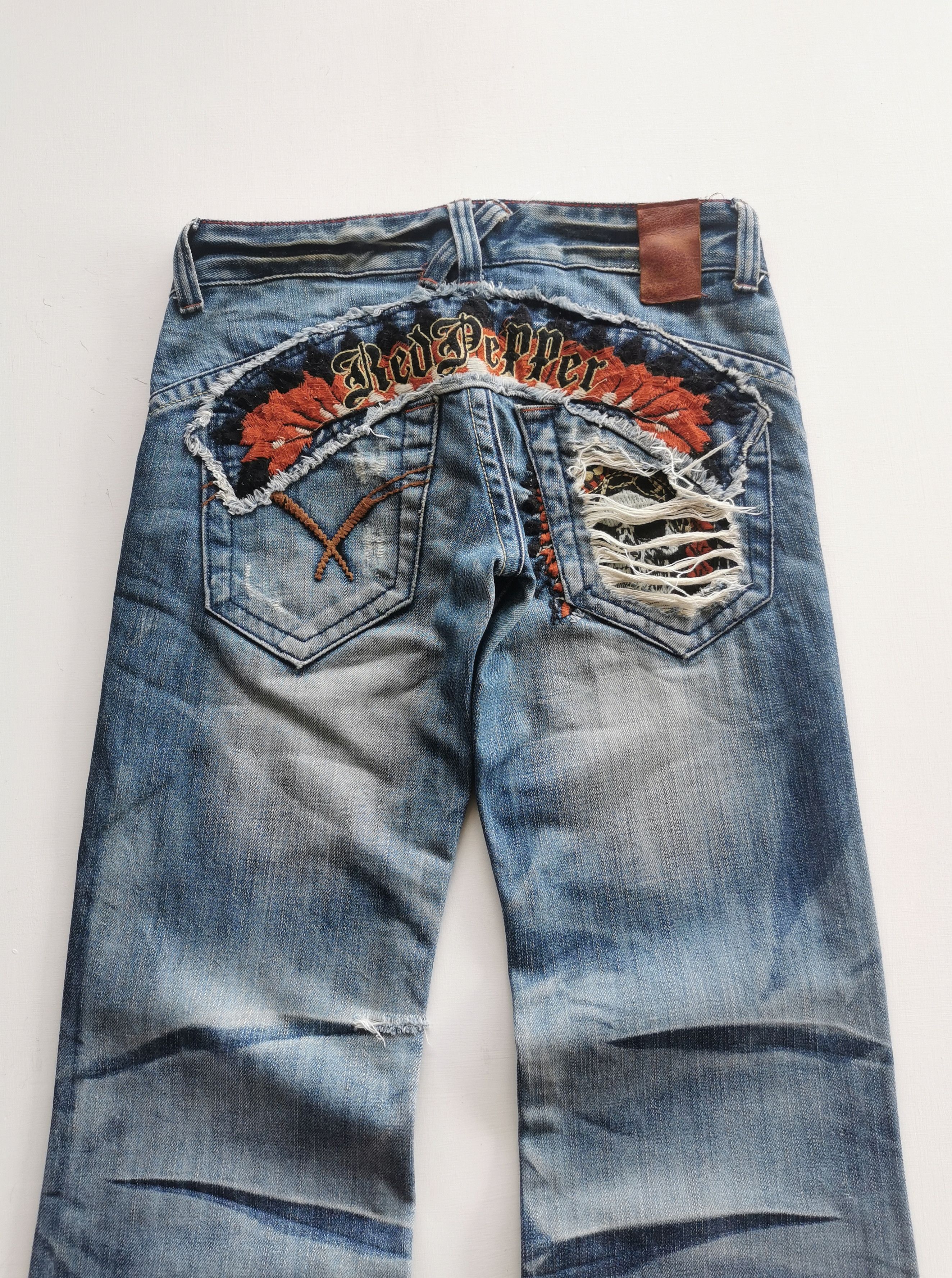 If Six Was Nine Avantgarde Red Pepper Flared Jeans Size 28" / US 6 / IT 42 - 3 Thumbnail