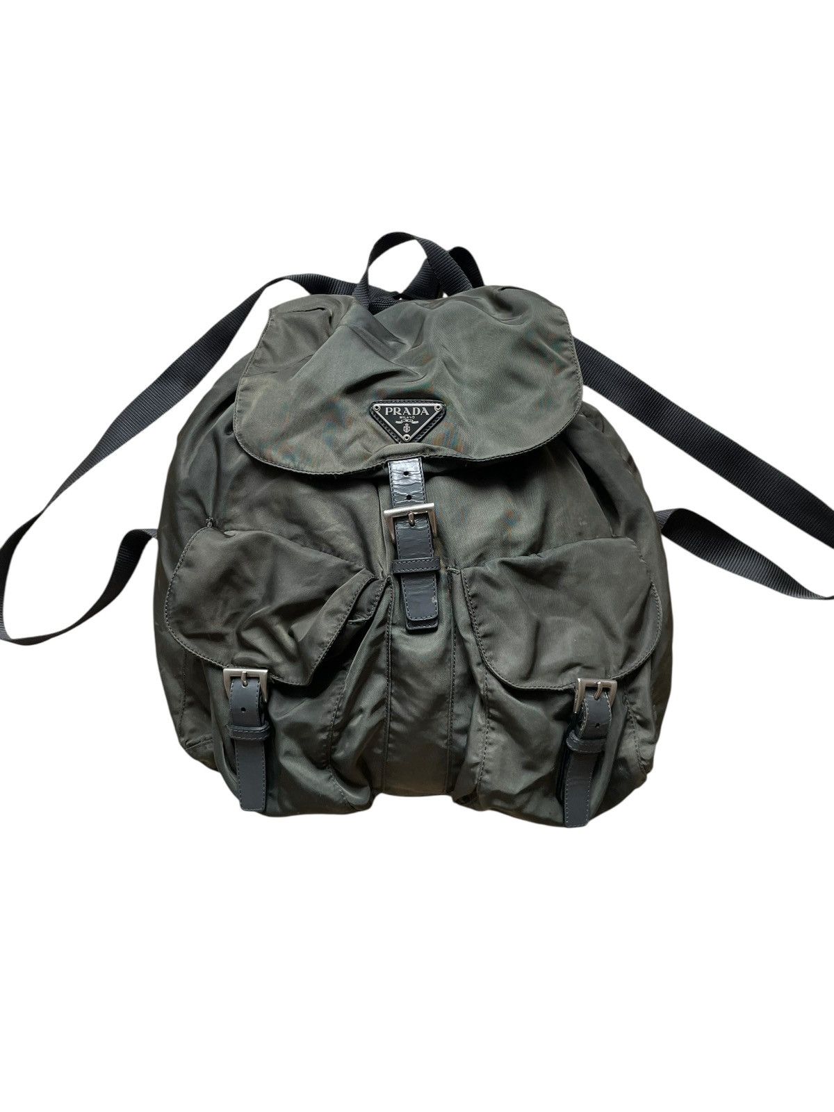 Prada Prada Nylon Backpack khaki , Prada triangle logo back pack Size ONE SIZE - 2 Thumbnail