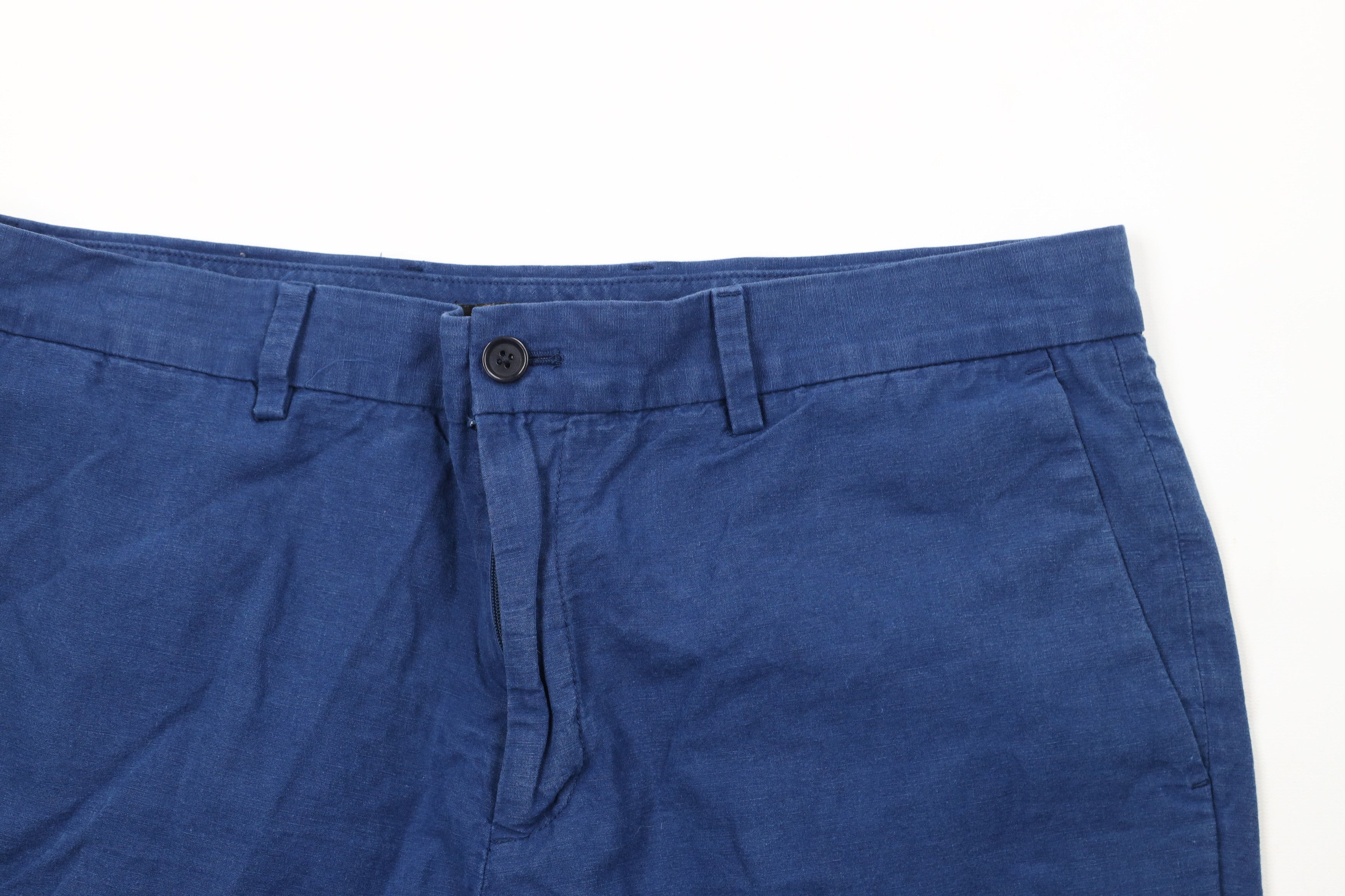 Banana Republic × Vintage Banana Republic Linen Blend Above Knee Chino Shorts Blue Size US 36 / EU 52 - 2 Thumbnail