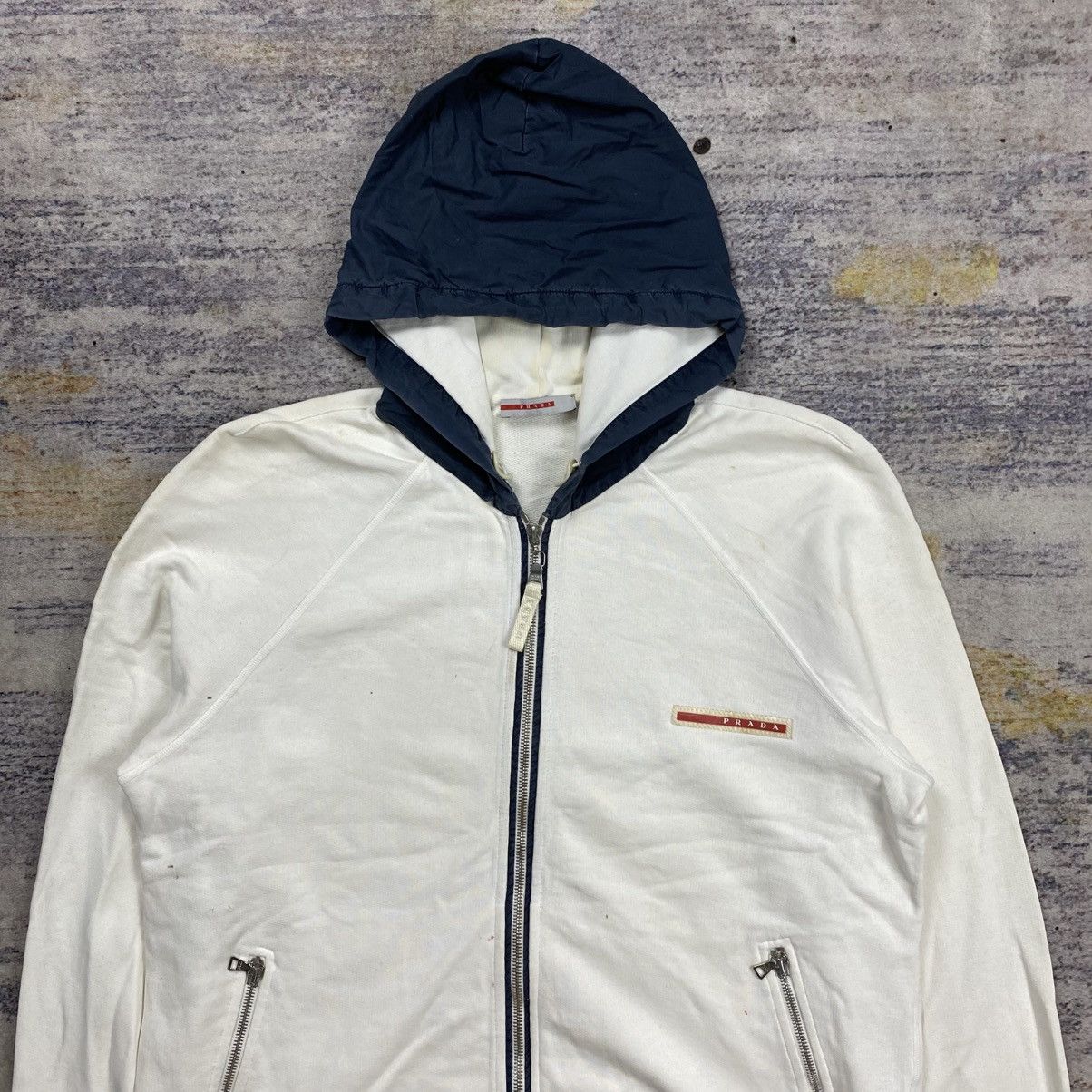 Prada Prada double zip hoodie white Size US L / EU 52-54 / 3 - 4 Thumbnail