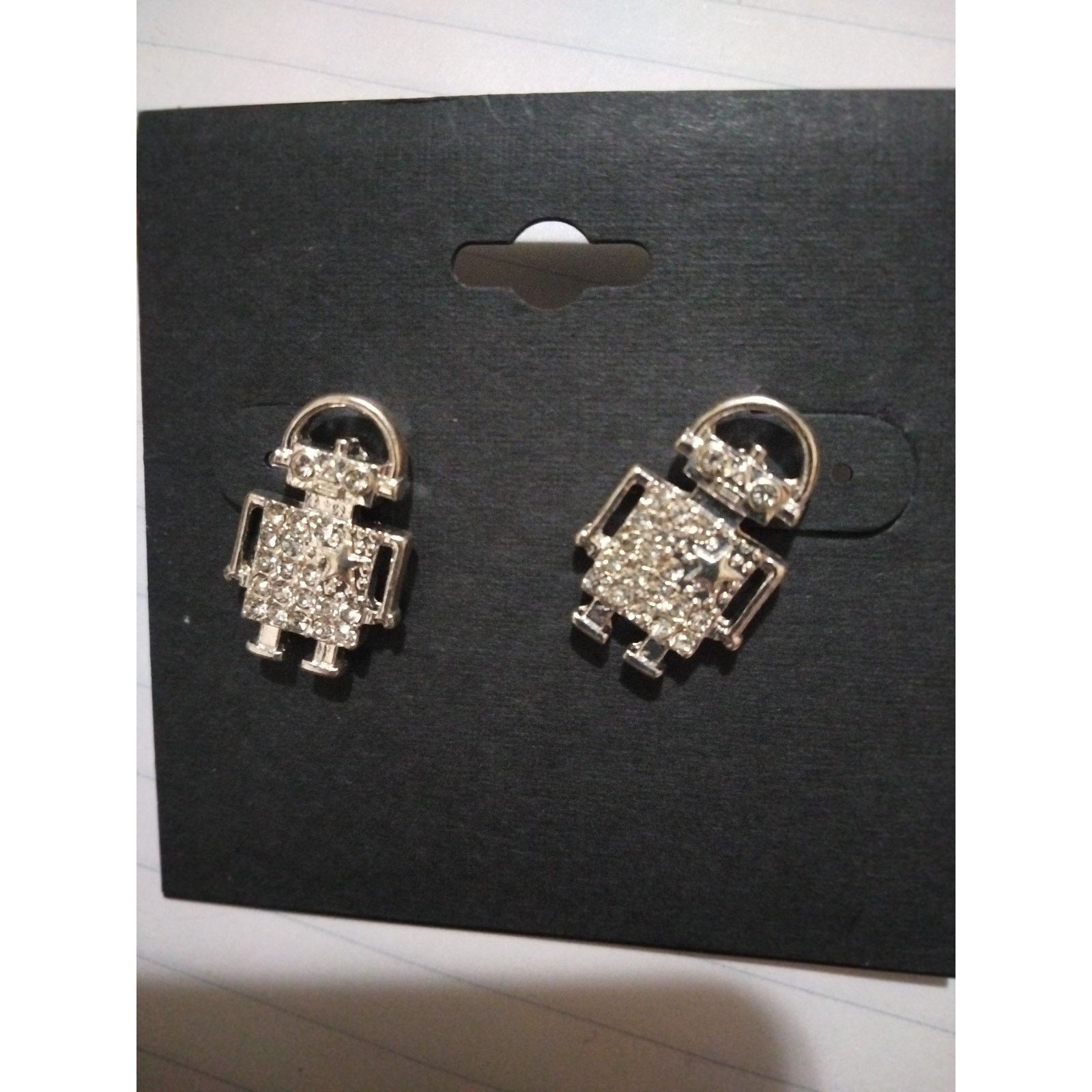 Other Robot Shape Earrings With Bling Size ONE SIZE - 1 Thumbnail