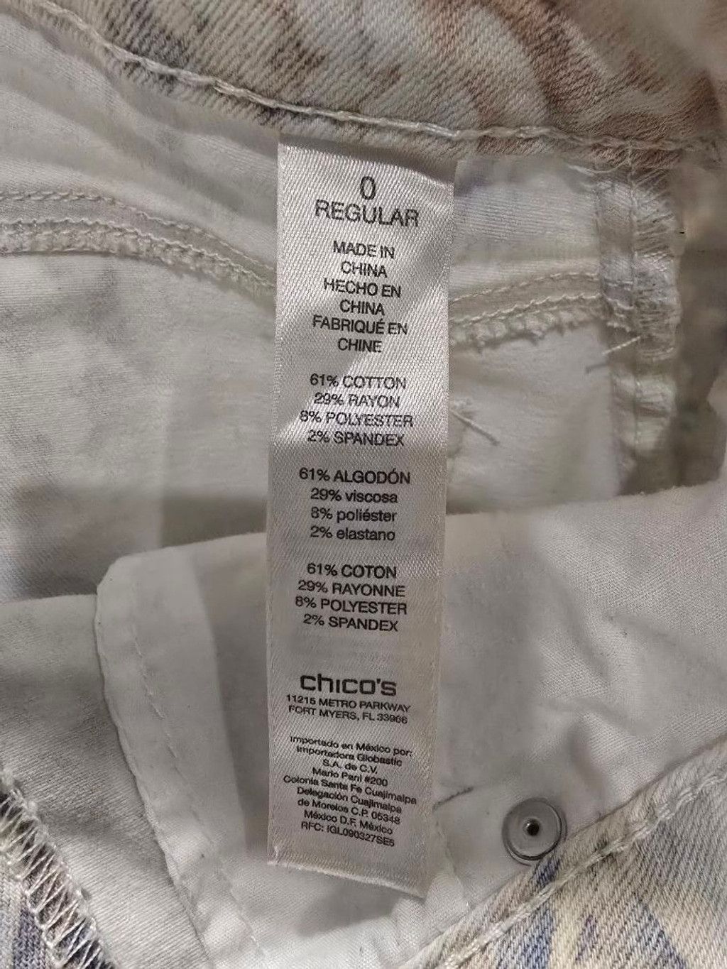 Chicos Women's Chico's Platinum Jegging Size 0=4 White Floral Print Size 26" / US 2 / IT 38 - 8 Thumbnail