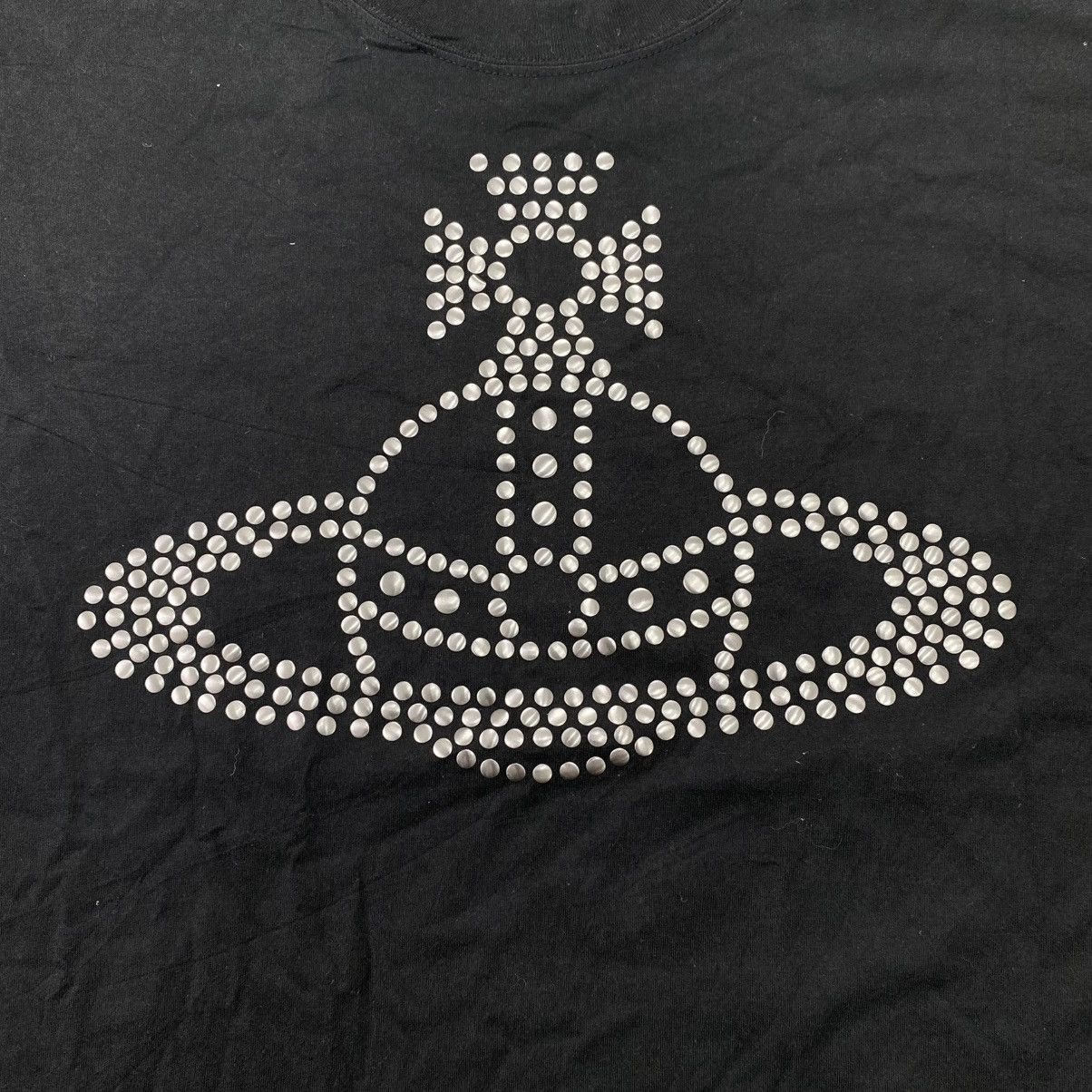 Vivienne Westwood Vintage Vivienne Westwood Rhinestone Studded Orb Logo Tee Size US M / EU 48-50 / 2 - 4 Thumbnail