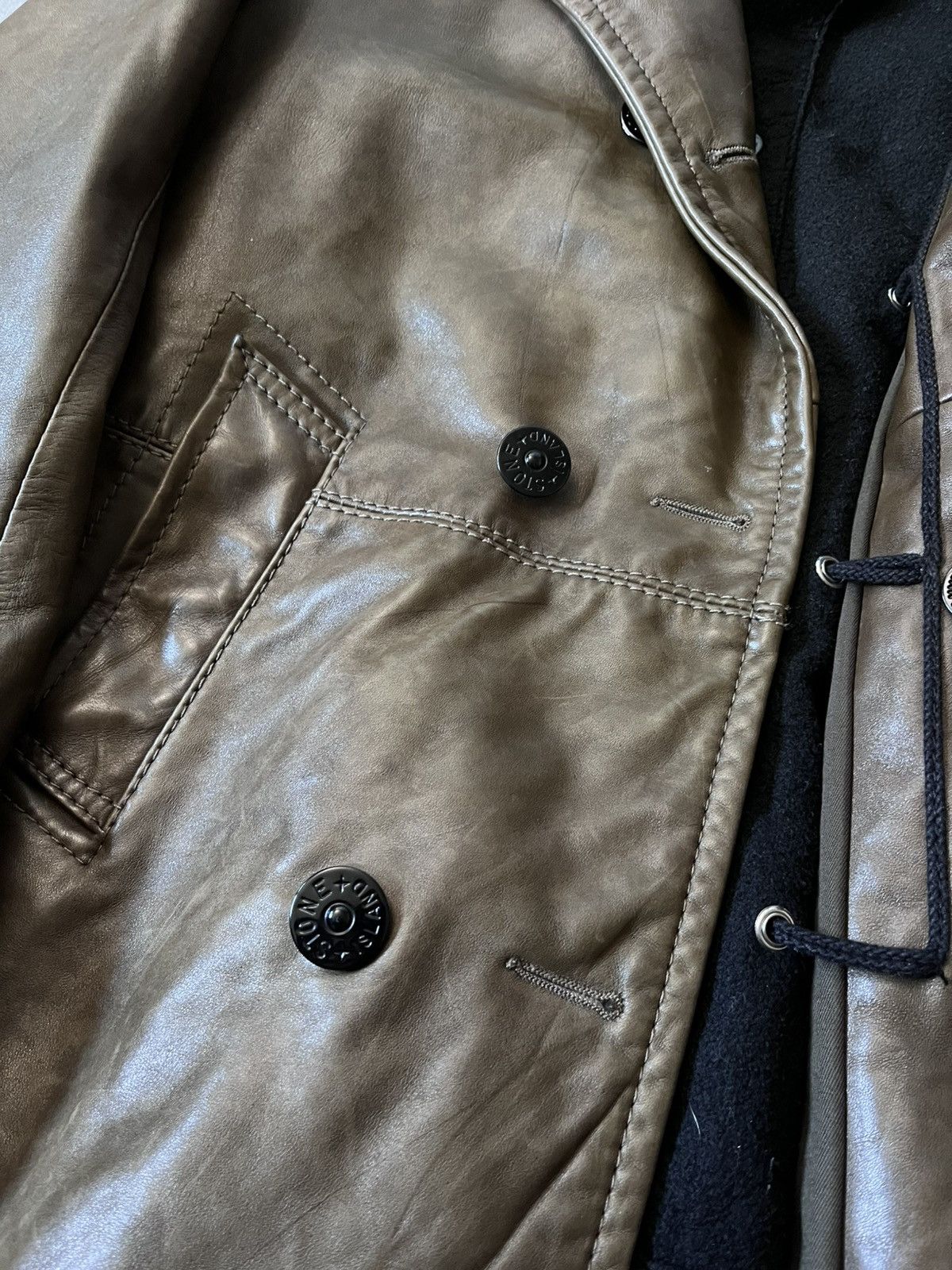 Stone Island Stone Island A/W 2008 2 in 1 leather jacket coat Size US M / EU 48-50 / 2 - 8 Thumbnail