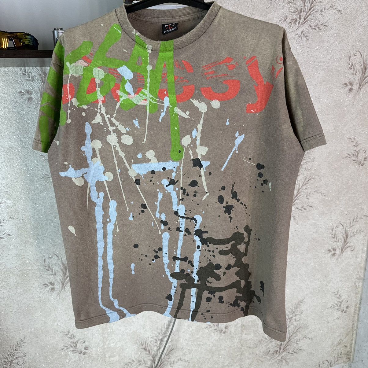 Stussy × Vintage Vintage Stussy T shirt 00s Grafity Beige Streetwear Skate L Size US L / EU 52-54 / 3 - 10 Thumbnail