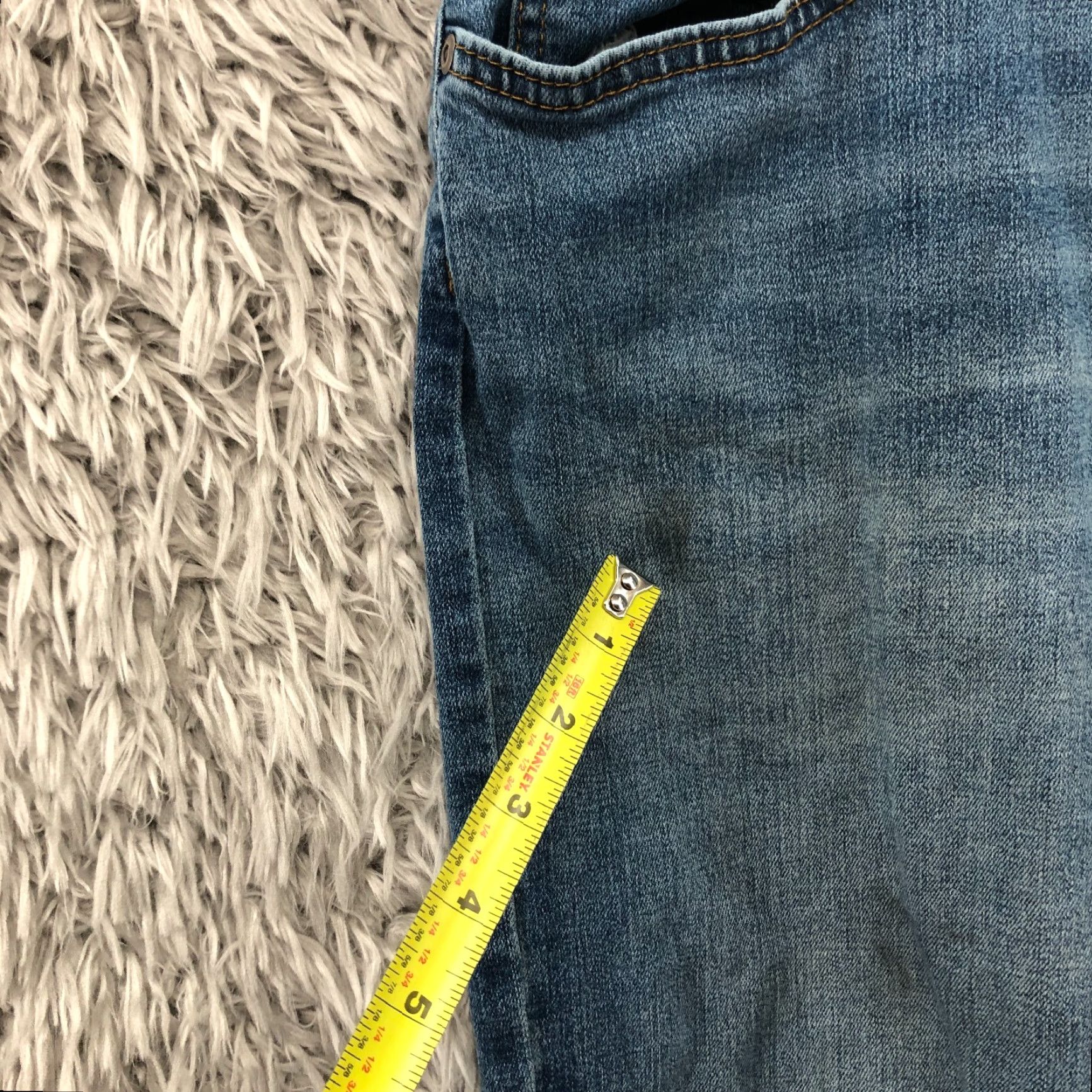 George George Bootcut Jeans Mens Regular 40x32 Dark Blue Denim Gro nge Moderate 5-Pocket Belt Loops Mid Rise Straight Leg CI/USA Size US 40 / EU 56 - 5 Thumbnail