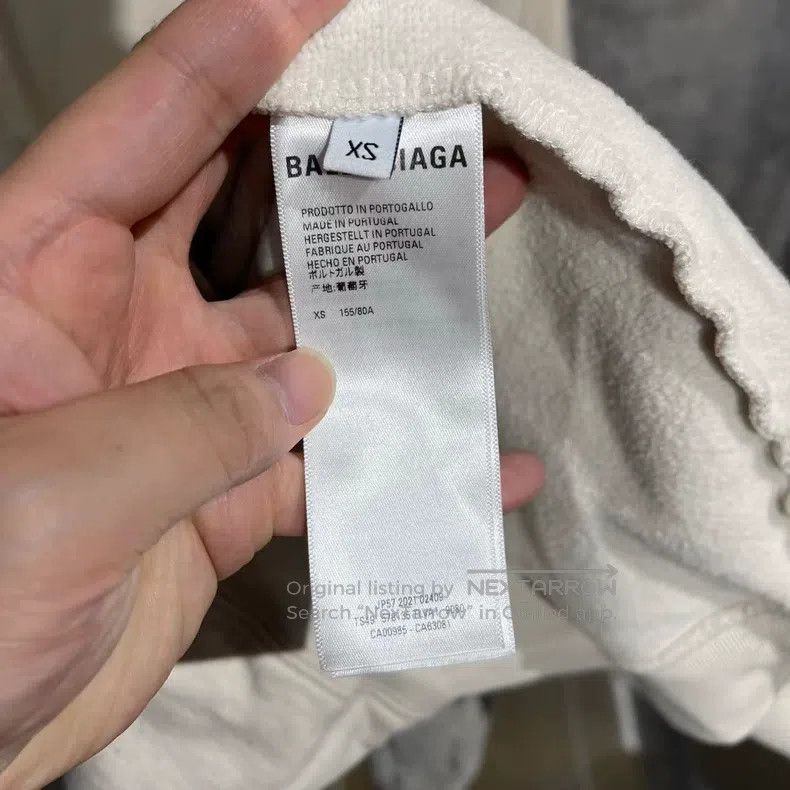 Balenciaga Balenciaga Double Hook Beige Sweatshirt Size US XS / EU 42 / 0 - 3 Thumbnail
