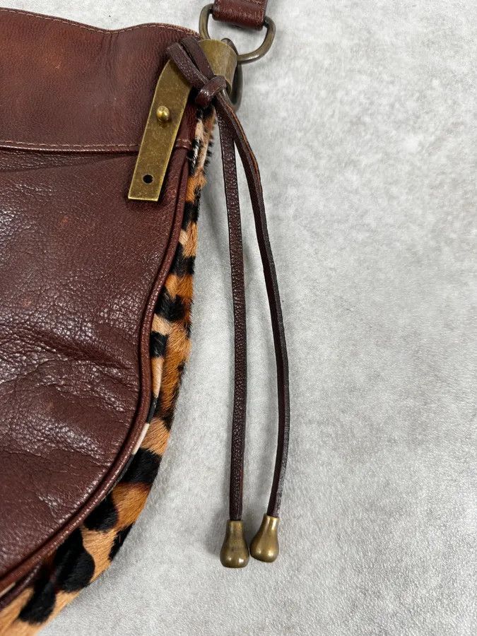 Dolce & Gabbana 2000s Dolce & Gabbana Brown Leather Leopard Handle Bag Size ONE SIZE - 7 Thumbnail