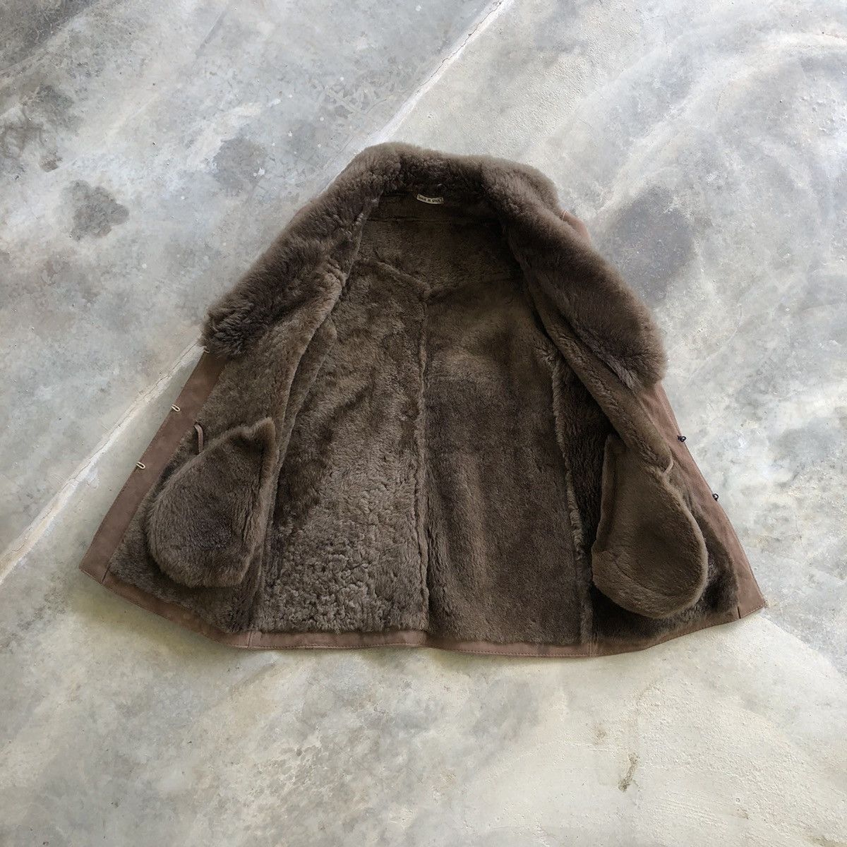 Other Vintage Brand Sheepskin Faux Fur Brown Triacetate Clip Coat Size US XS / EU 42 / 0 - 5 Thumbnail