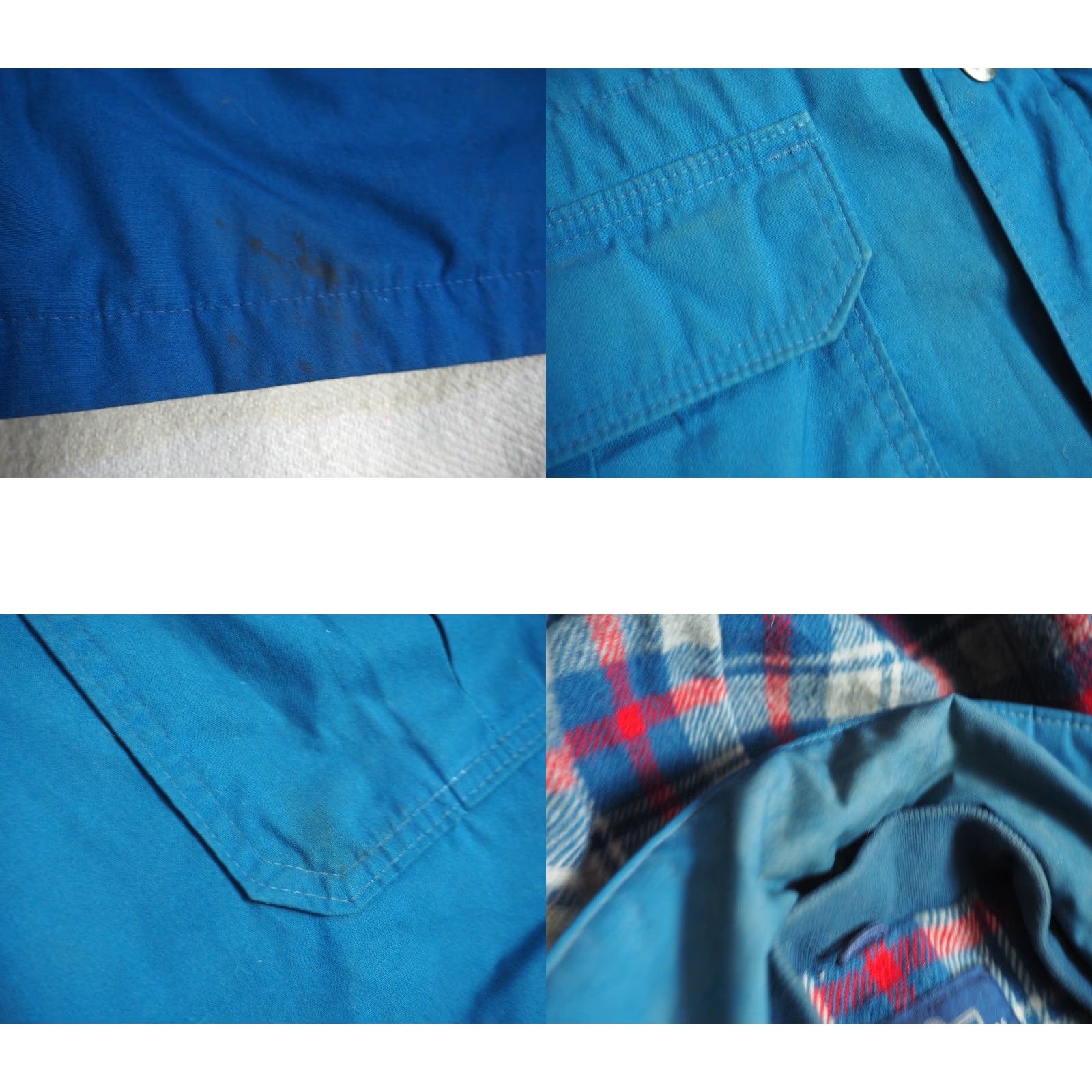 Vintage VTG 80s Woolrich Navy Blue Nylon Plaid Wool Lined Hooded Zip Jacket Coat Mens L Size US L / EU 52-54 / 3 - 8 Thumbnail