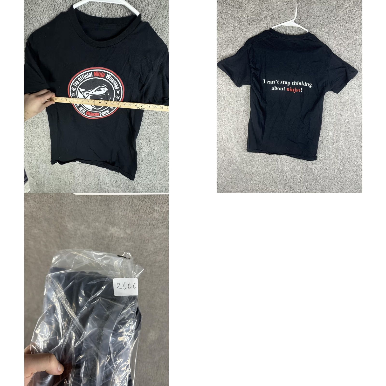 Vintage VINTAGE Official Ninja Webpage Shirt Mens Small Black Graphic Print 2000s Real Ultimate Power Mens Small Size US S / EU 44-46 / 1 - 8 Thumbnail
