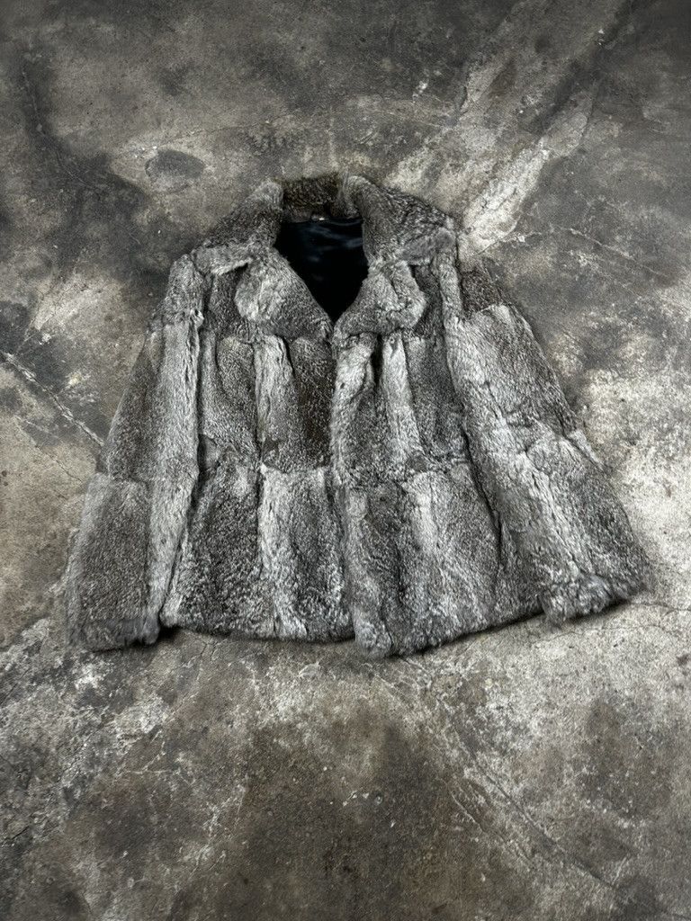 Vintage 90s Vintage Real Fur Rabbit Coat Jacket Avant Garde Size L / US 10 / IT 46 - 1 Thumbnail