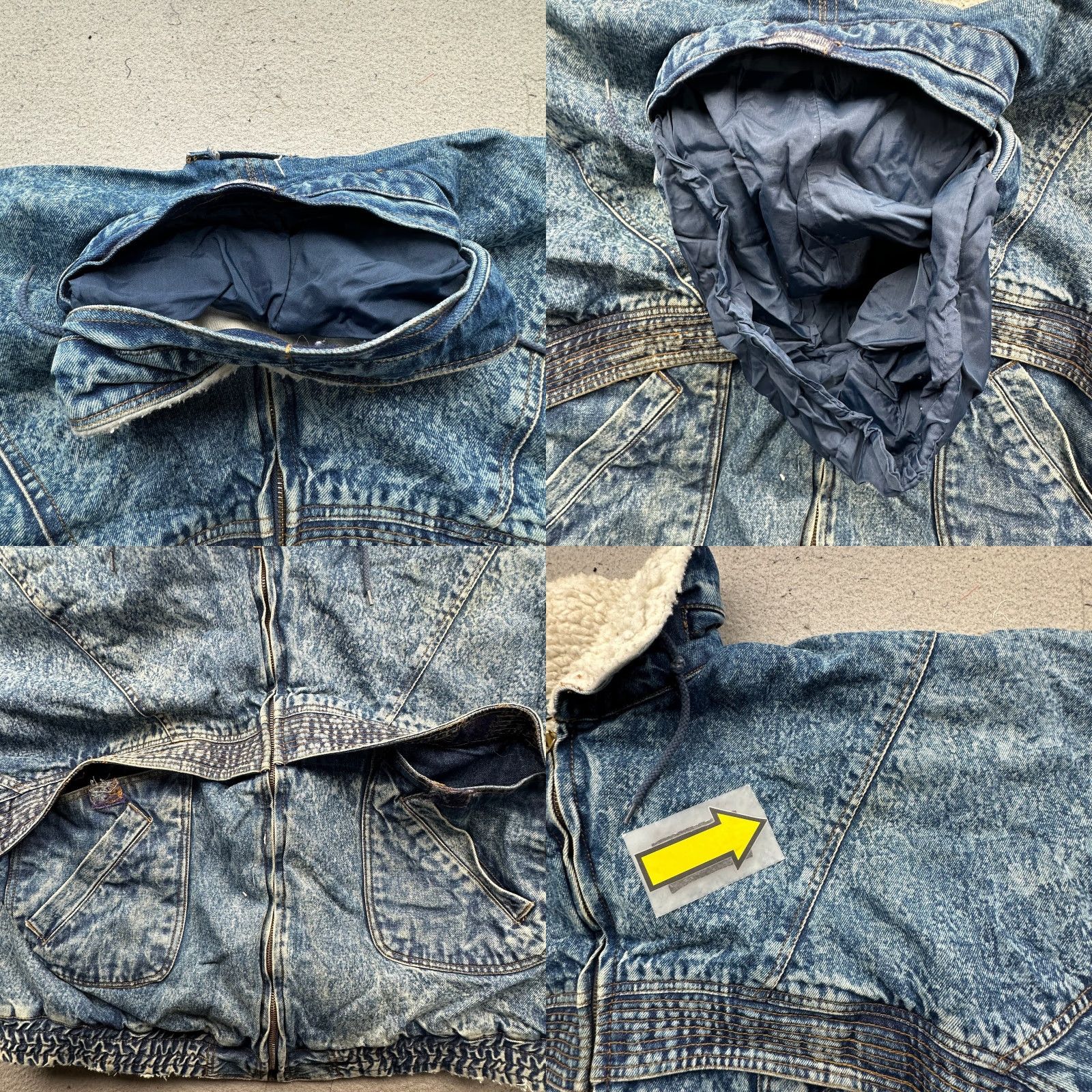 Vintage VINTAGE H Valentina Denim Acid Wash Bomber Jacket Mens XL Full Zip Heavyweight Size US XL / EU 56 / 4 - 8 Thumbnail
