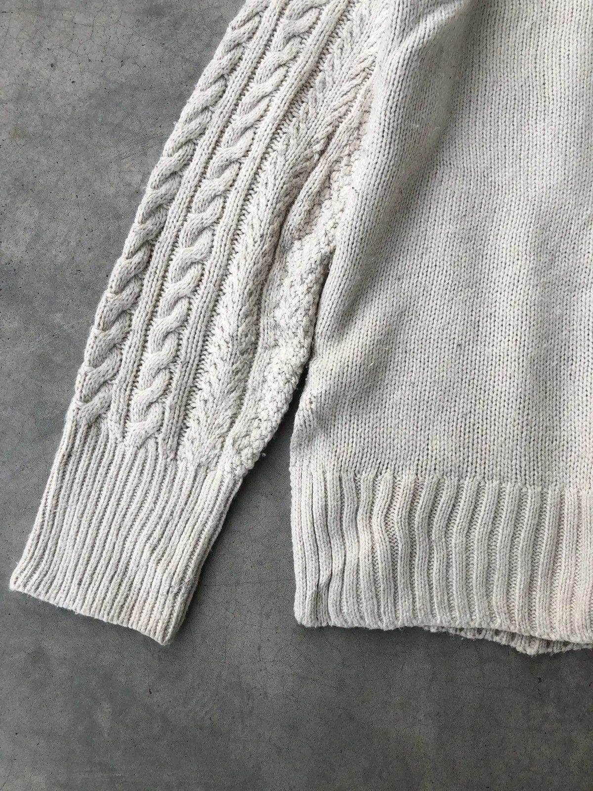 Aran Isles Knitwear × Designer Vintage Cable Knit Button Jumper Sweater Size US L / EU 52-54 / 3 - 12 Thumbnail