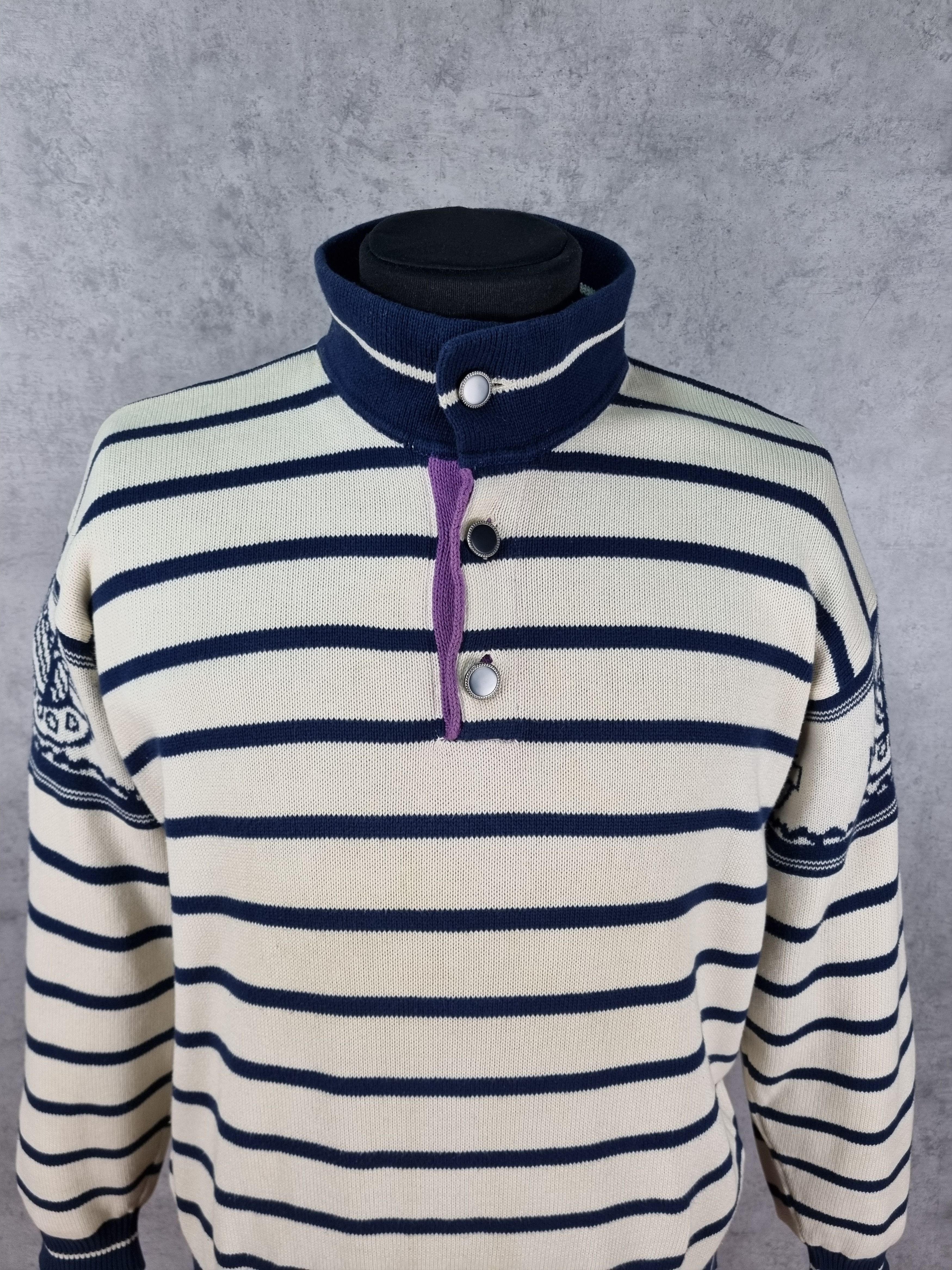 Iceberg × Jean Charles De Castelbajac Striped Castelbajac pour Iceberg Knitted Sweater Size US L / EU 52-54 / 3 - 7 Thumbnail