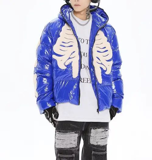 Other Blue Skeleton Puffer Jacket Size US M / EU 48-50 / 2 - 2 Thumbnail