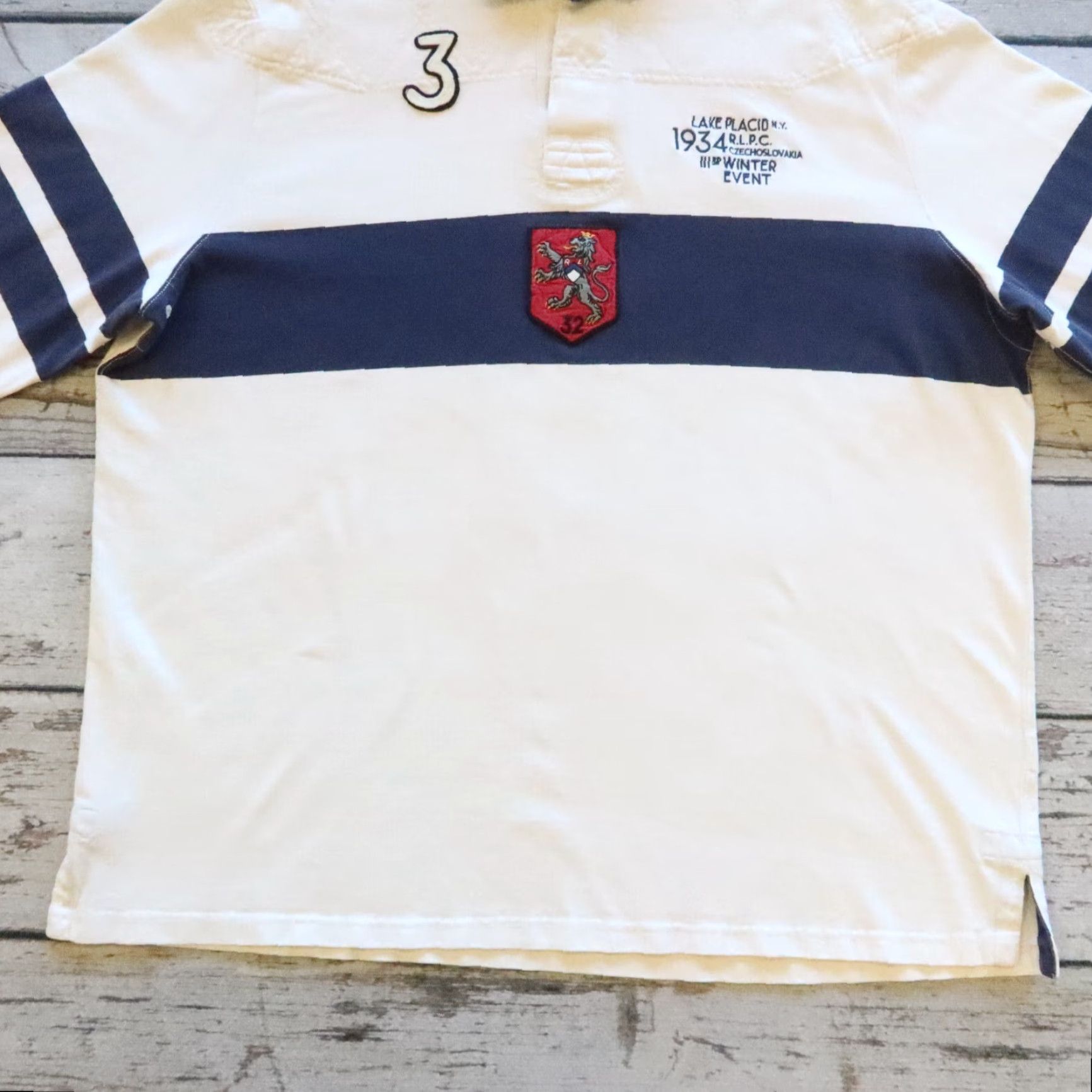 Polo Ralph Lauren VINTAGE Polo Ralph Lauren Lake Placid Crest 1934 Rugby Shirt Size US XXL / EU 58 / 5 - 3 Thumbnail