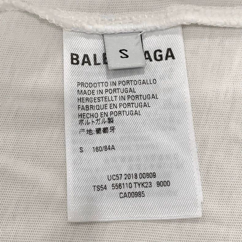 Balenciaga Balenciaga Logo monogrammed crewneck white cotton short sl Size US S / EU 44-46 / 1 - 7 Thumbnail