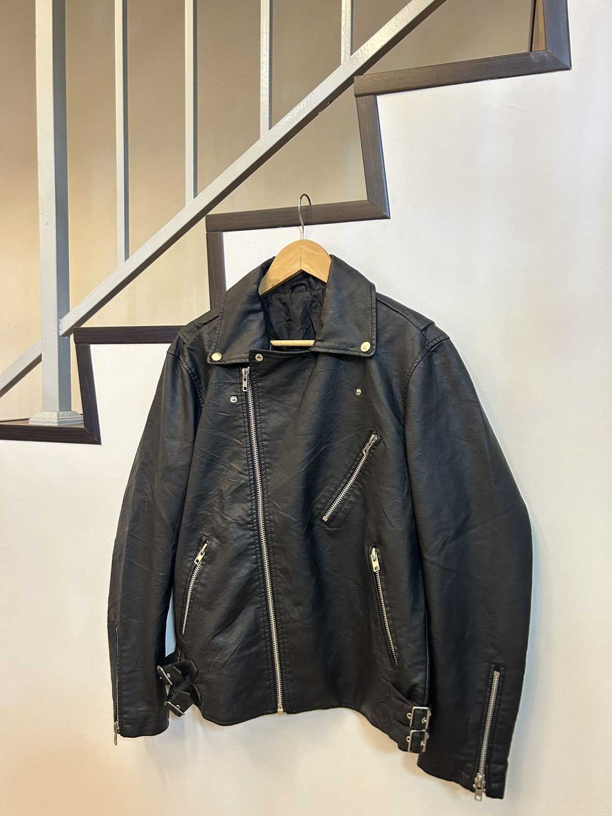 If Six Was Nine 🧥 SPAO Leather Double Rider Biker Jacket Size US L / EU 52-54 / 3 - 3 Thumbnail