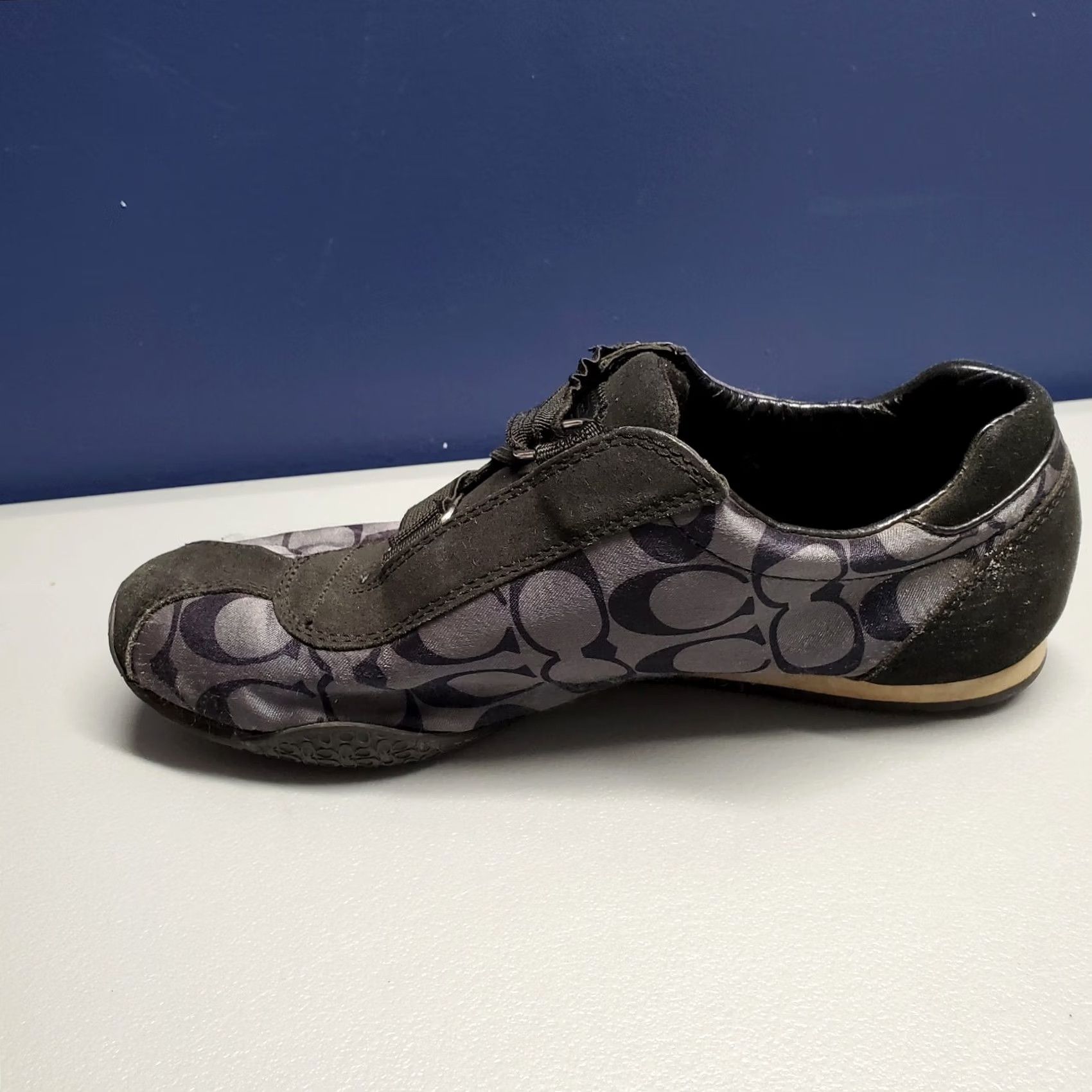 Coach Coach Kyrie Sneakers Womens Size 6.5 Blue & Black Signature Print Slip On A1195 (Pre-owned) Size US 7 / IT 37 - 4 Thumbnail