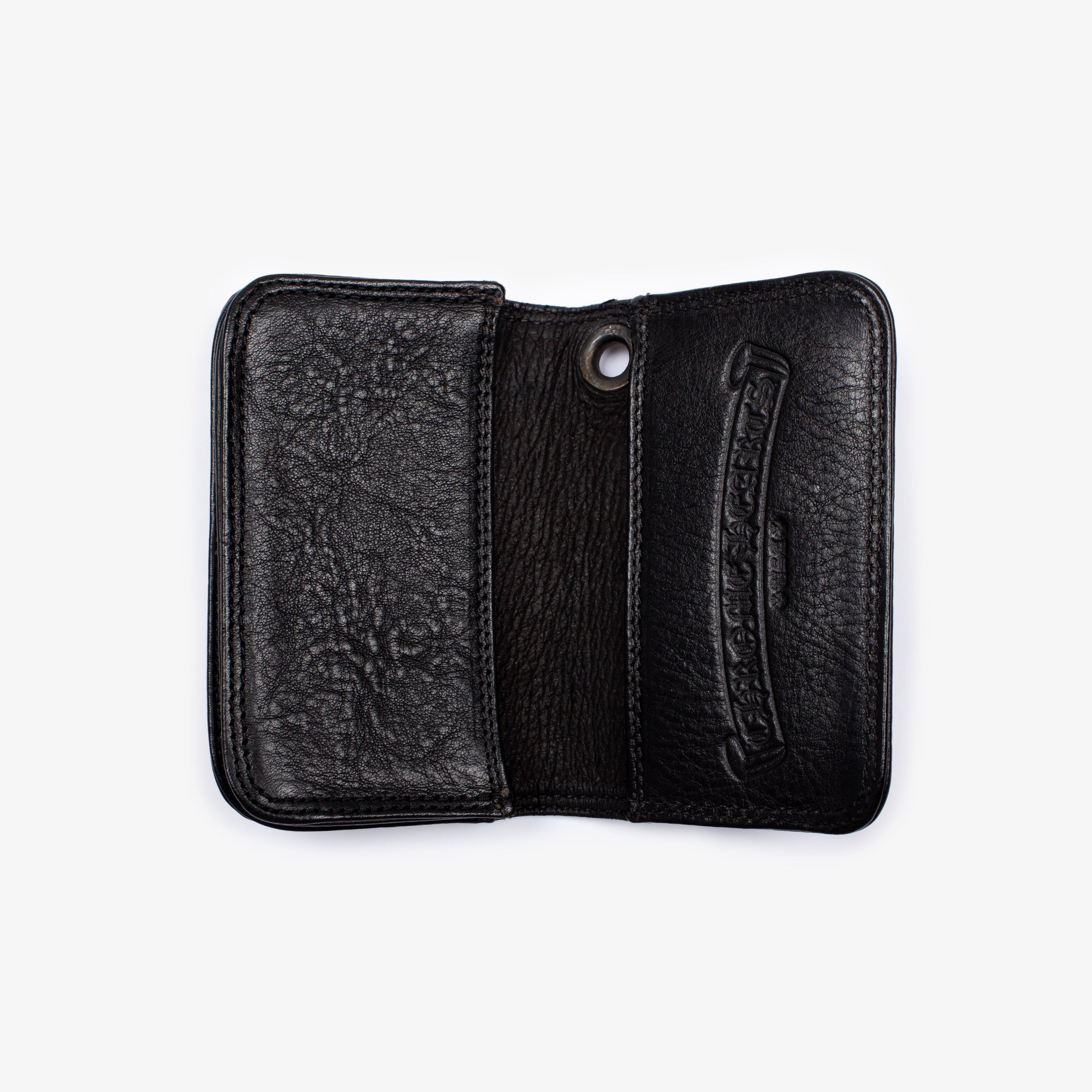 Chrome Hearts CHROME HEARTS BLACK LEATHER SCROLLBAR WALLET Size ONE SIZE - 4 Thumbnail