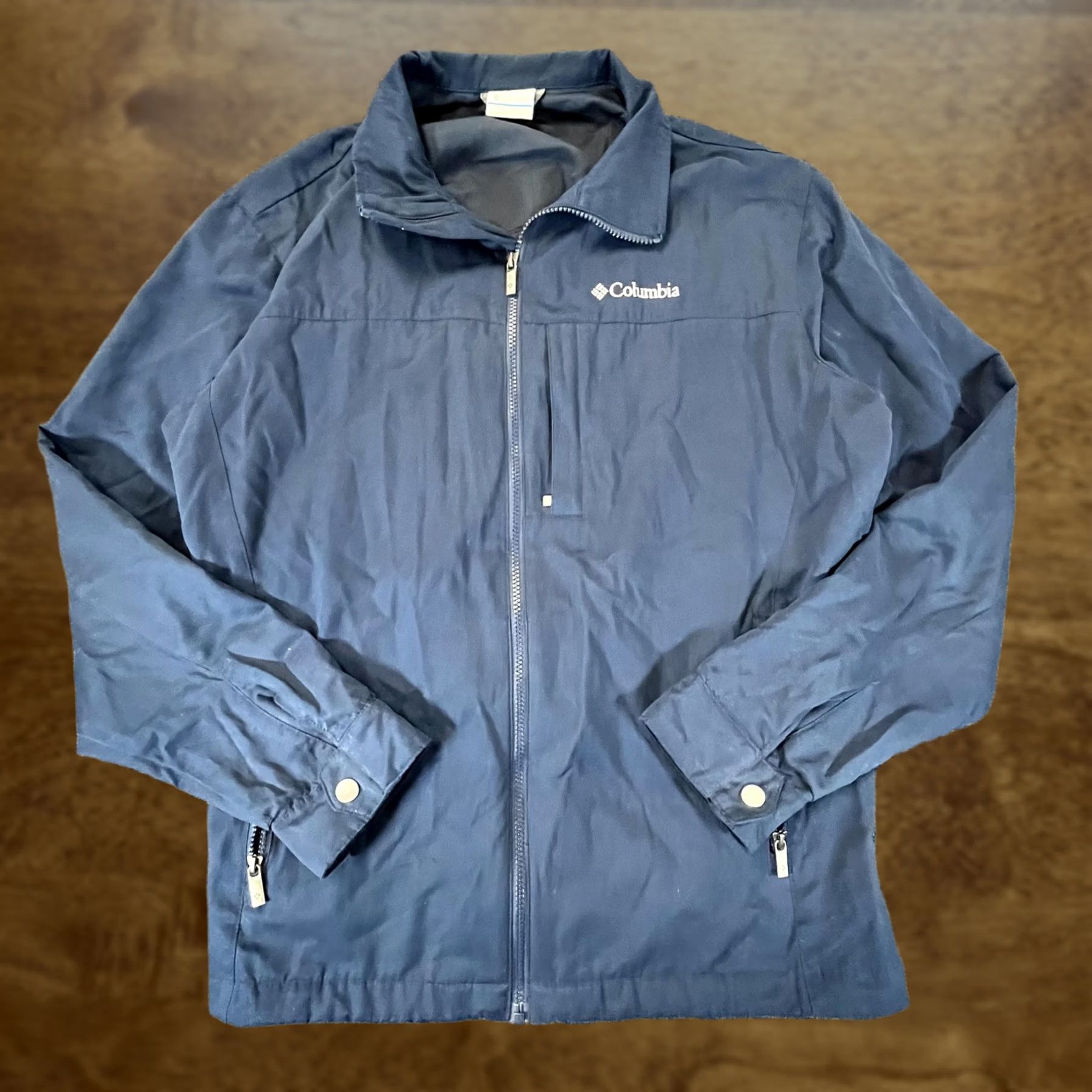 Vintage Columbia Jacket Mens Large Blue Full Zip Windbreaker Lightweight Outdoor Hiking Size US L / EU 52-54 / 3 - 1 Thumbnail