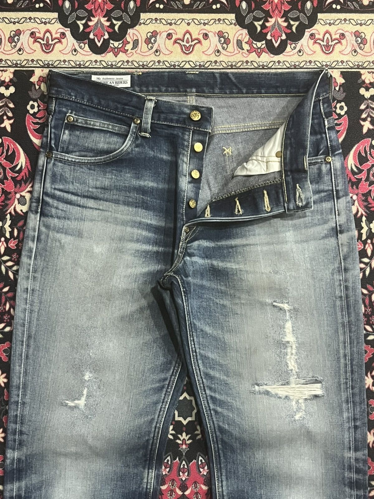 Vintage Vintage Lee Rider Japan Blue Faded Washed Distressed Jeans Size US 30 / EU 46 - 5 Thumbnail