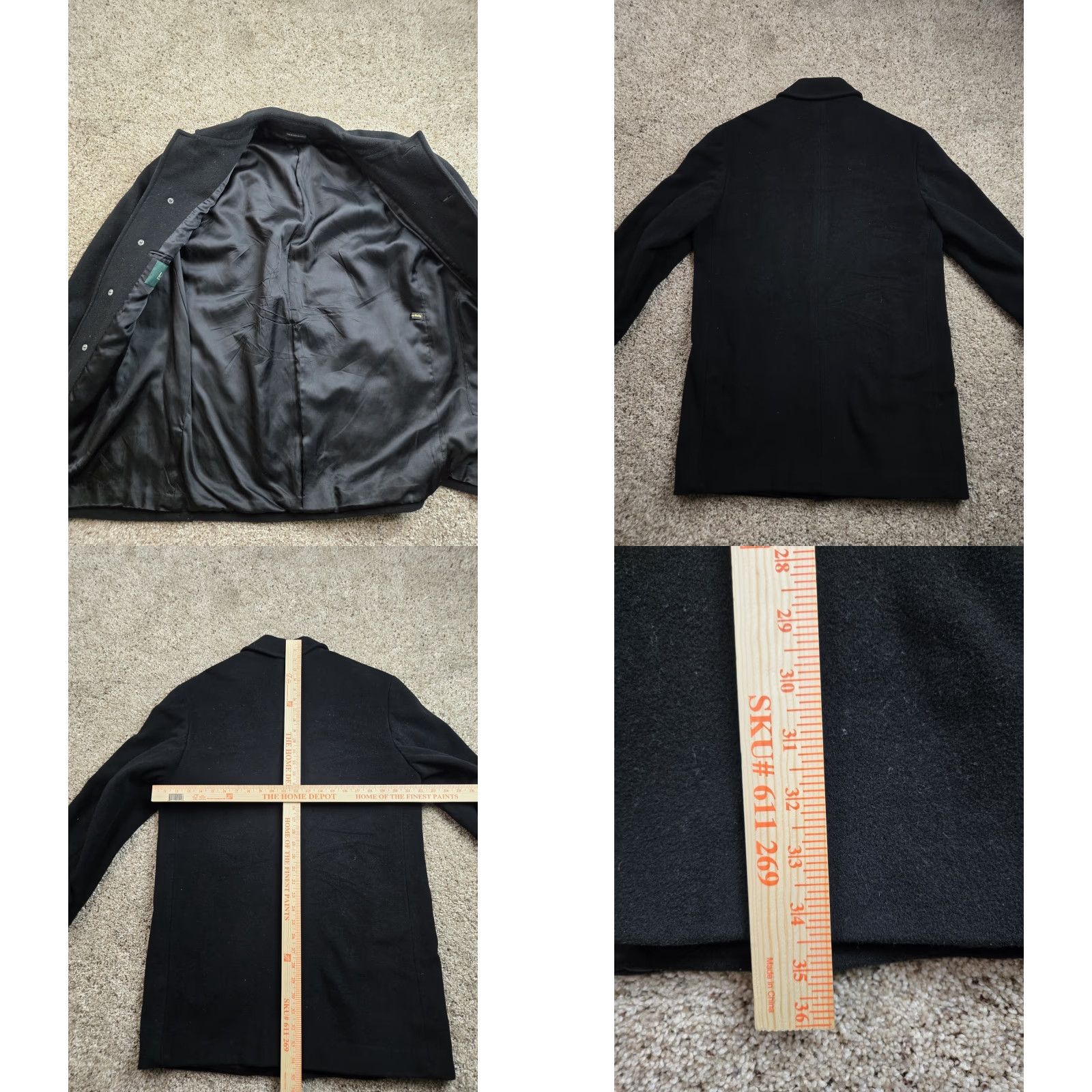 Ralph Lauren VINTAGE Lauren Ralph Lauren Overcoat Mens 42R Black Wool Button Up Coat Size US XS / EU 42 / 0 - 8 Thumbnail