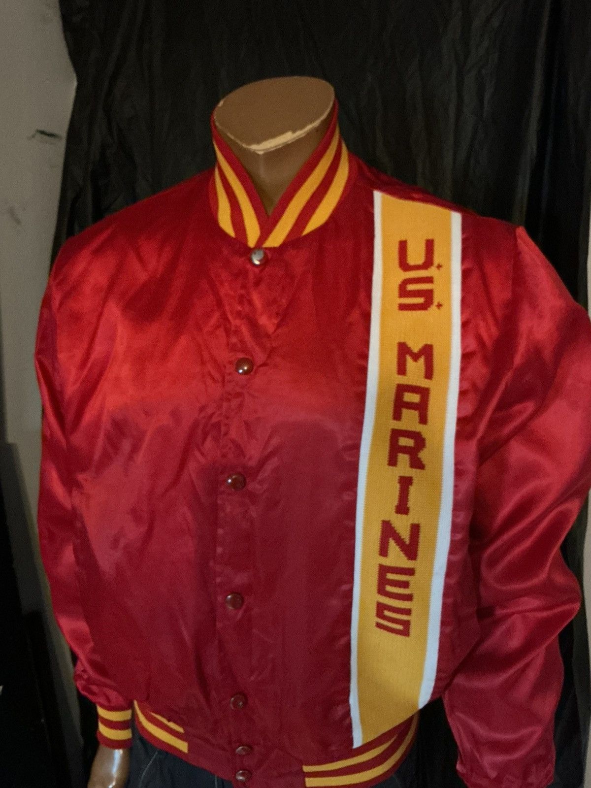Swingster Vintage 80s Swingster U.S. Marines Satin Bomber Jacket Size US M / EU 48-50 / 2 - 14 Thumbnail
