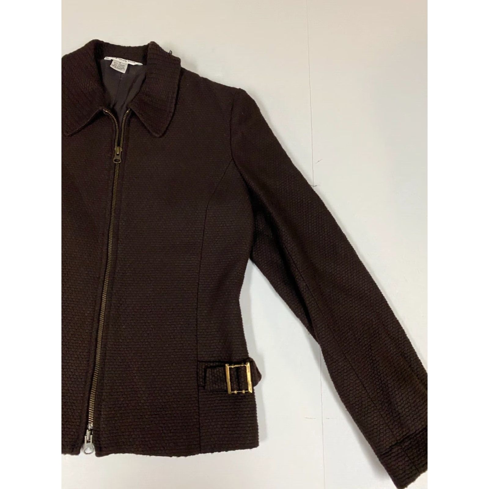 Preston & York Preston & York Womens Jacket Brown Full Zip Buckle Mid-Length Size M / US 6-8 / IT 42-44 - 2 Thumbnail