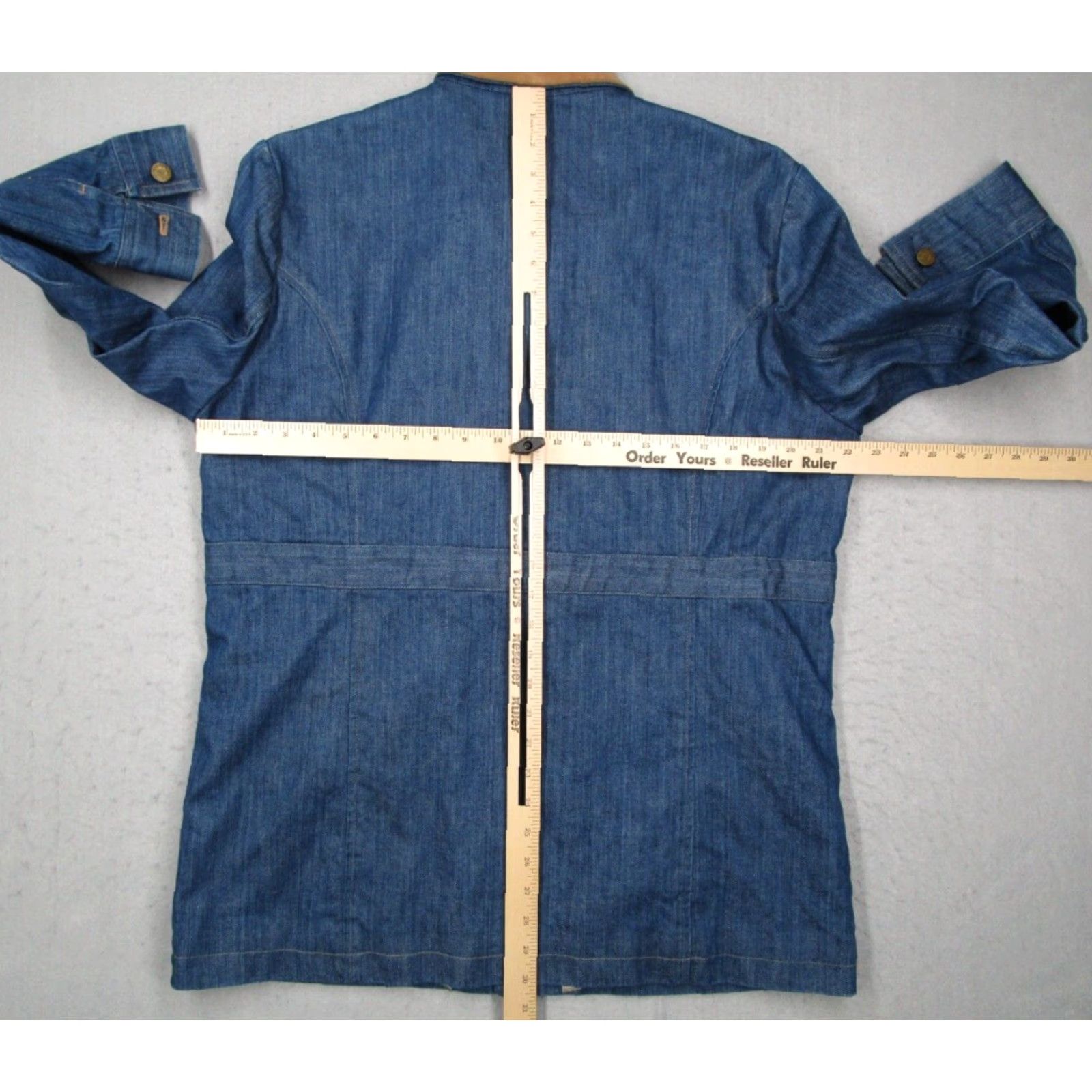 Denime AMERICAN HIGHWAY Jacket Mens Large Blue Denim Button Up USA Size US L / EU 52-54 / 3 - 7 Thumbnail