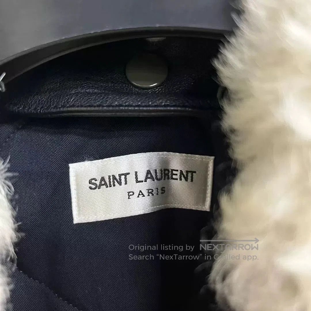 Saint Laurent Paris Saint Laurent Olive Green Fur Collar Jacket. Size US M / EU 48-50 / 2 - 5 Thumbnail